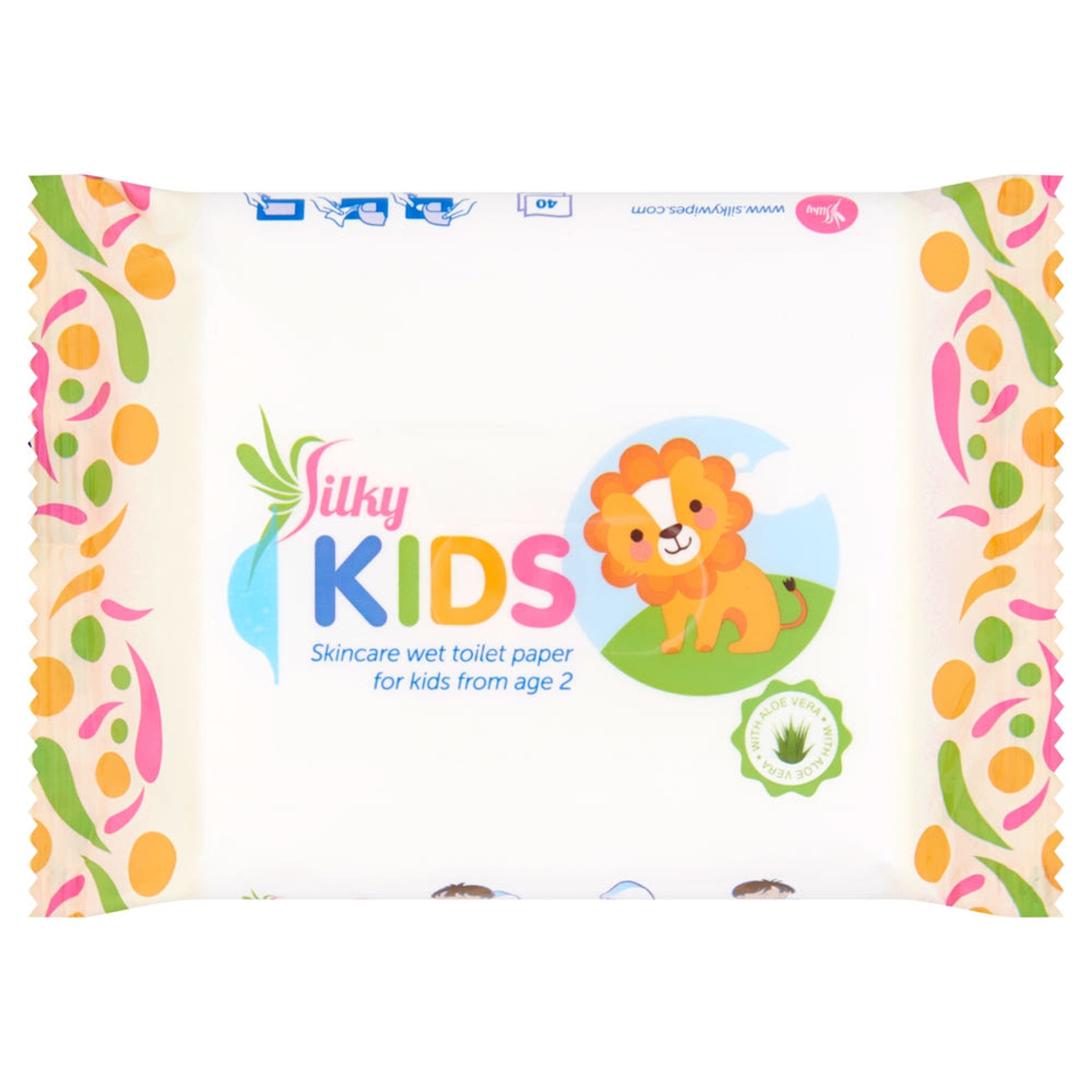 Silky Kids ápoló nedves toalett kendő gyerekeknek - 40 db