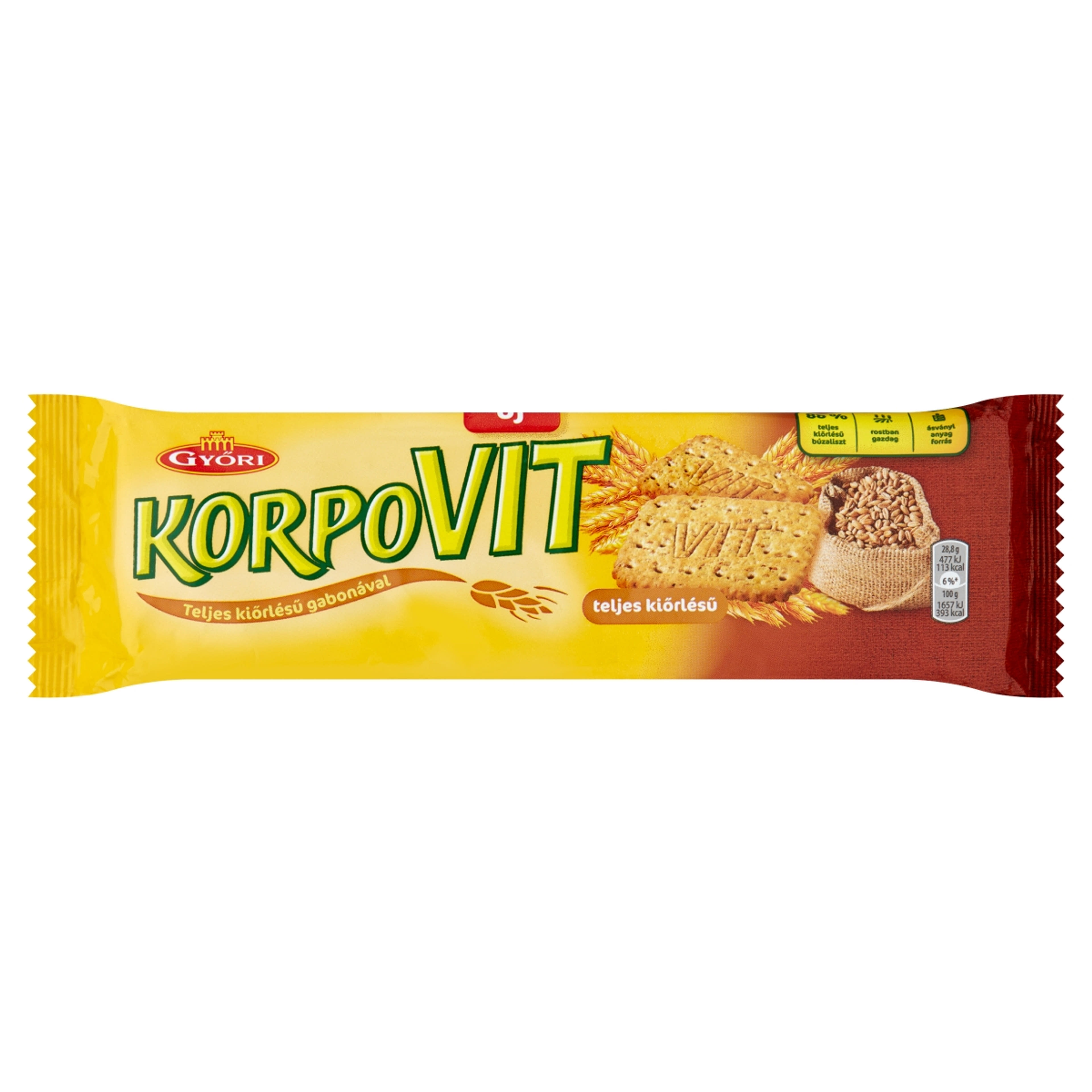 Győri teljes kiörlésű korpovit keksz - 174 g