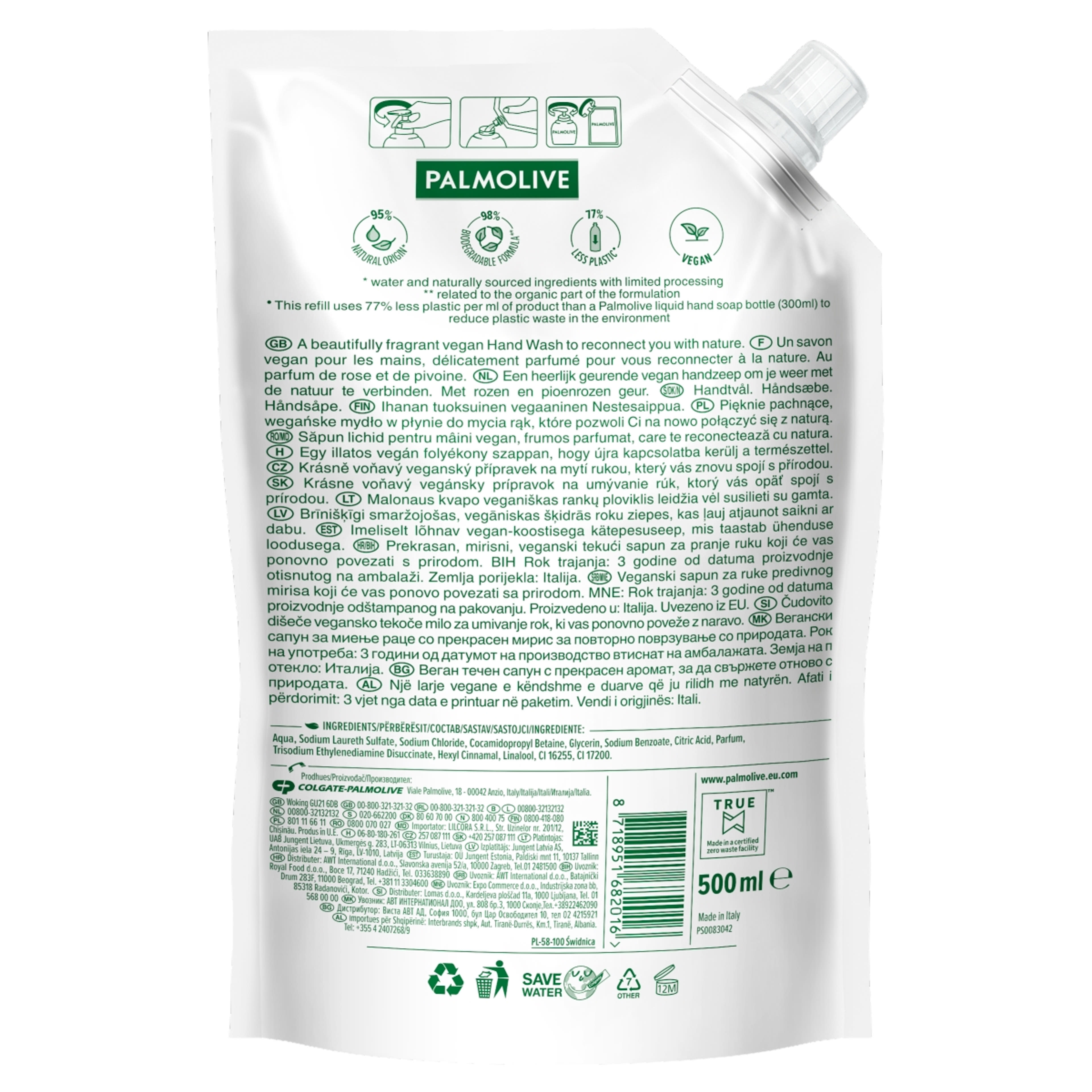 Palmolive Sensorial Escape folyékony szappan utántöltő marokkói rózsával és bazsarózsával - 500 ml-2