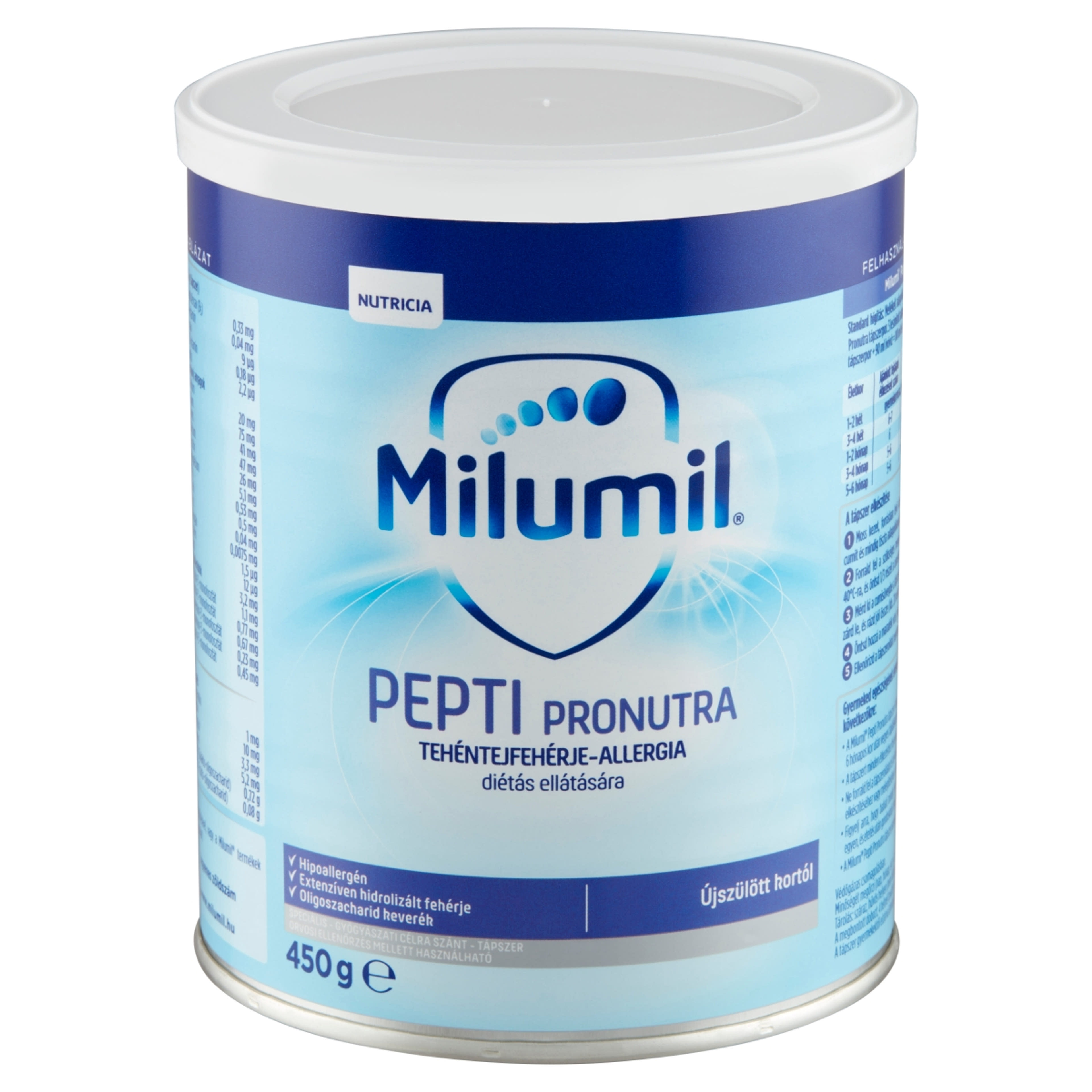 Milumil Pepti Pronutra speciális gyógyászati célra szánt tápszer 0 hónapos kortól - 450 g-2