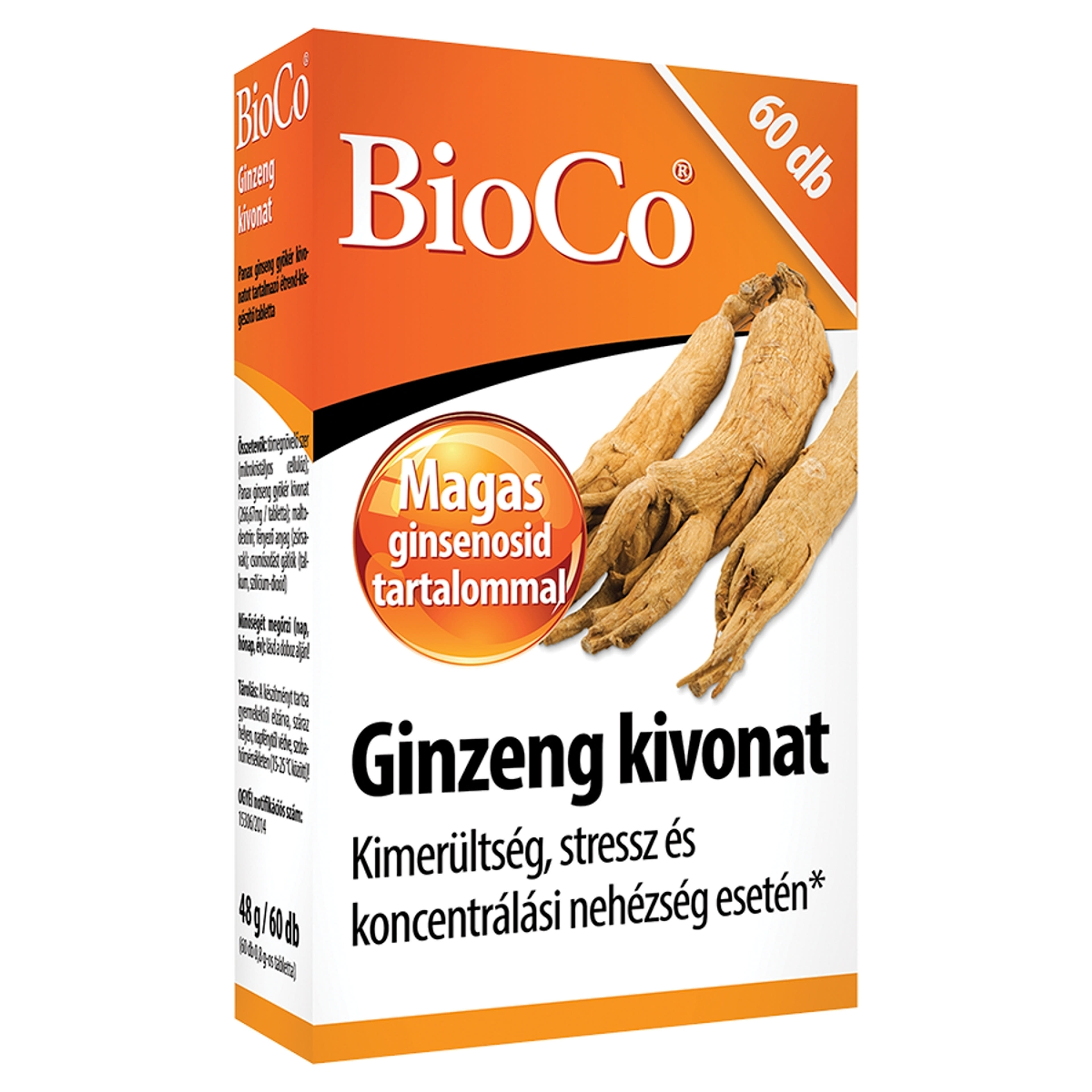Bioco Ginzeng kivonat étrendkiegészítő tabletta - 60 db-2
