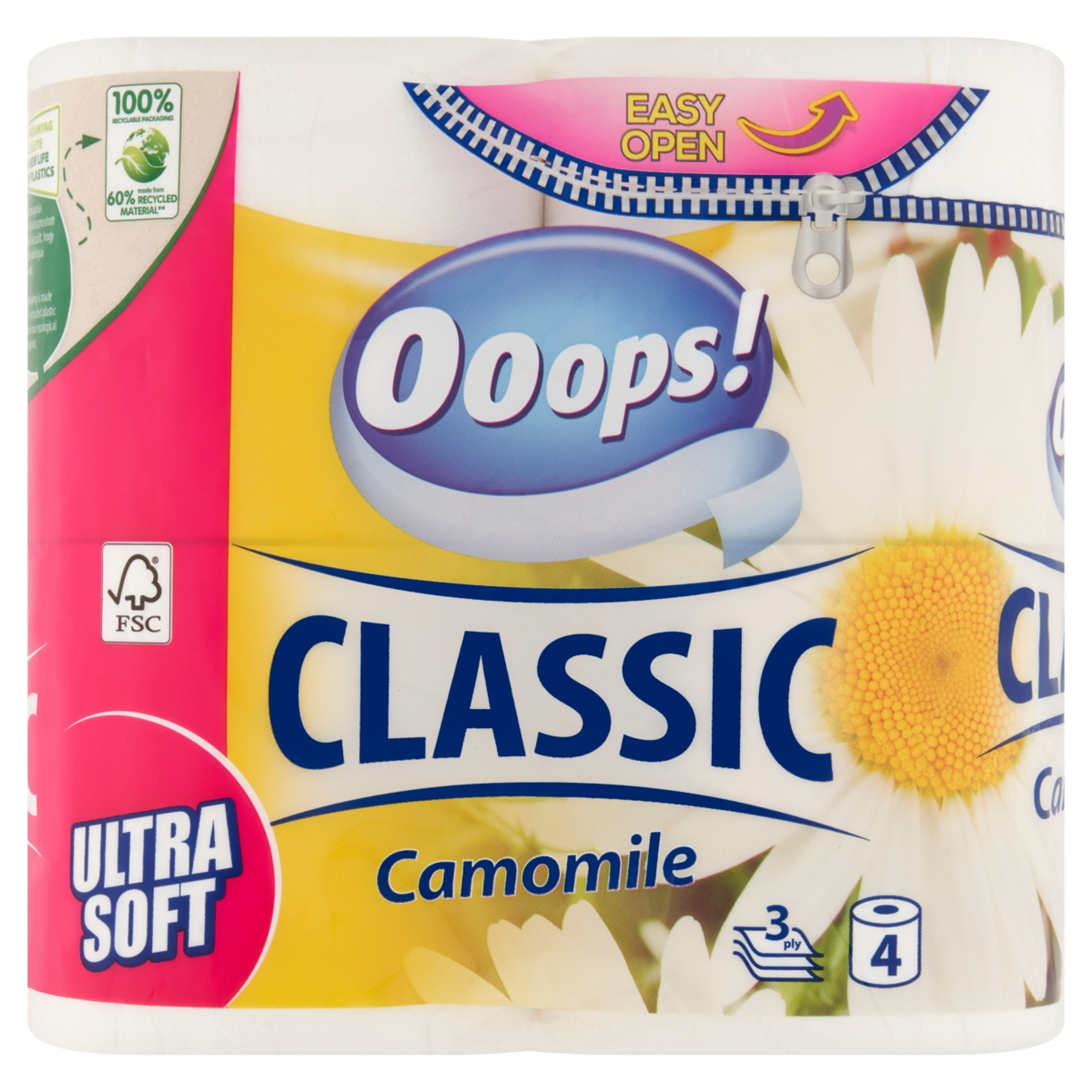 Ooops! Classic Camomile toalettpapír 3 rétegű - 4 db-1