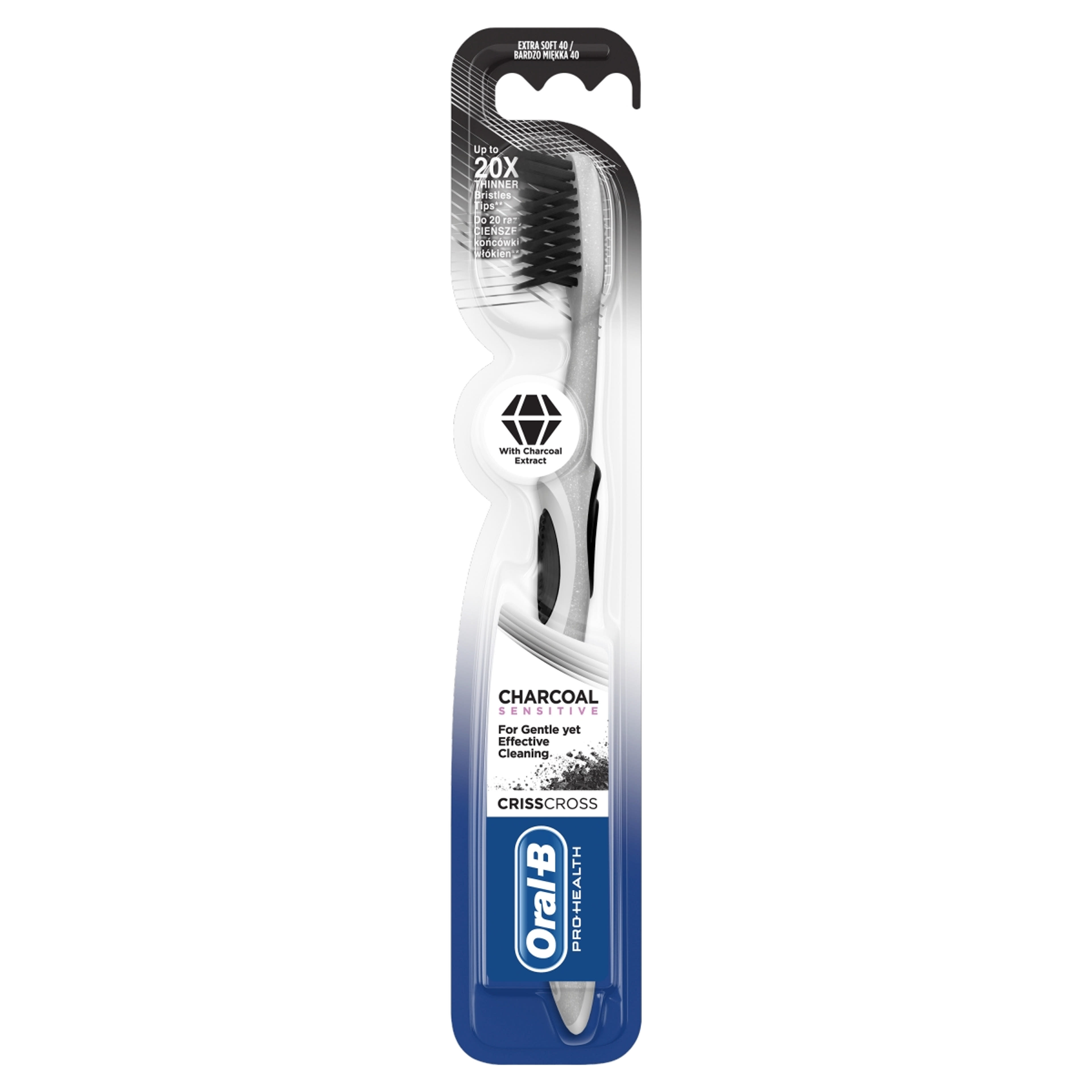 Oral B Crisscross Charcoal sensitív extra soft fogkefe - 1 db-1