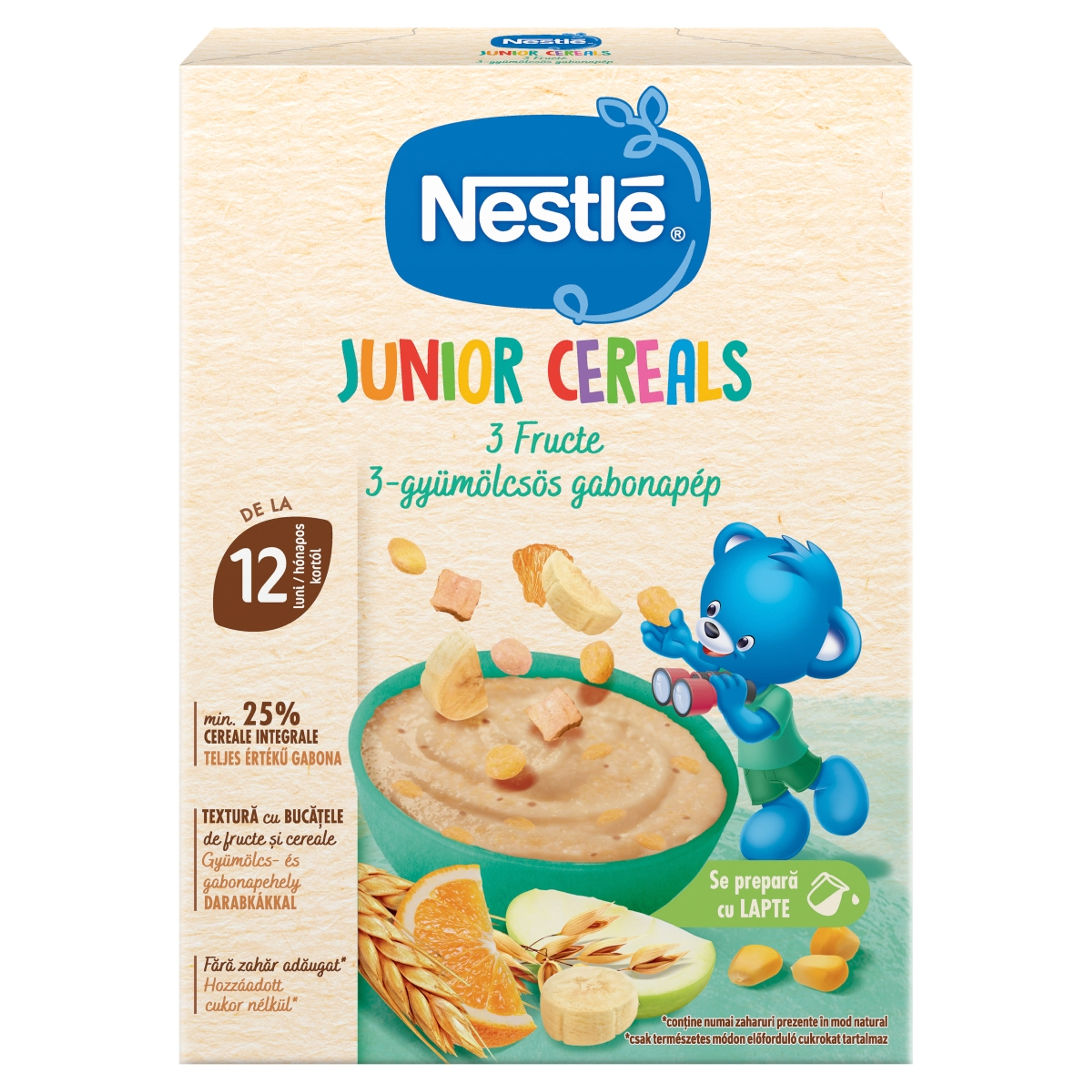 Nestlé Junior Cereals 3-gyümölcsös gabonapép 12 hónapos kortól - 200 g