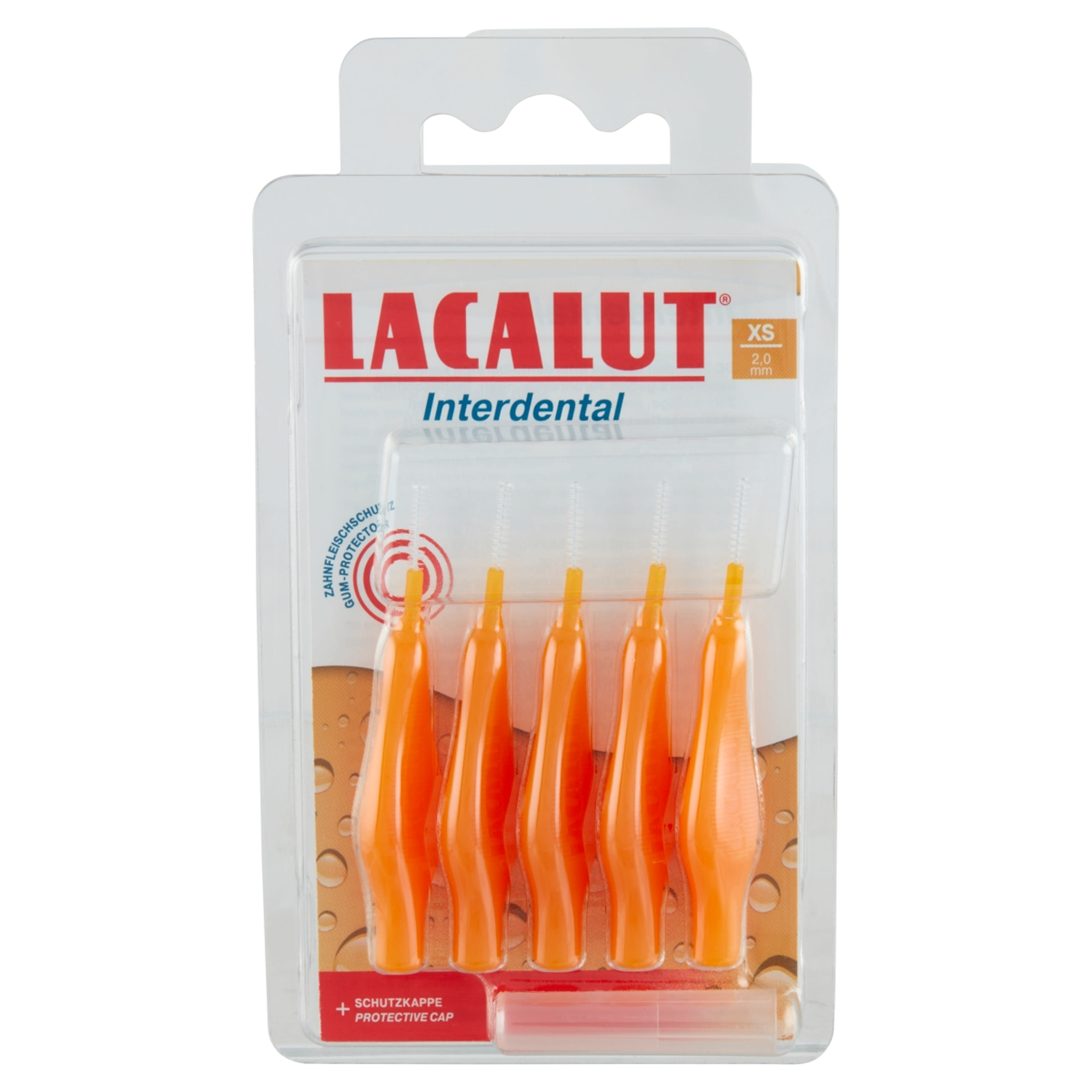 Lacalut Interdental XS fogköztisztító kefe védokupakkal - 5 db-2