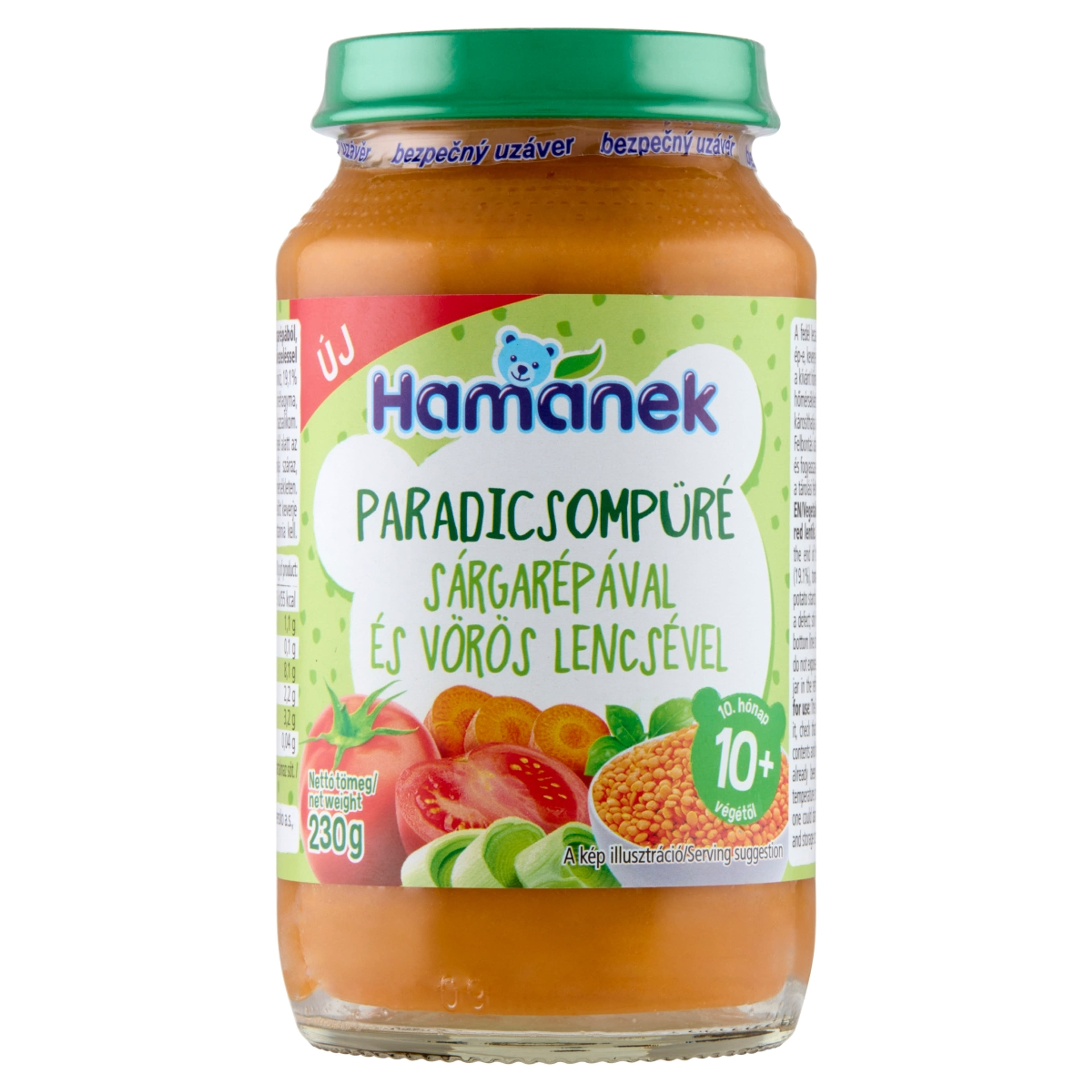 Hamé 10 hónapos kortól paradicsom,sárgarépa,vöröslencse püré - 230 g-1