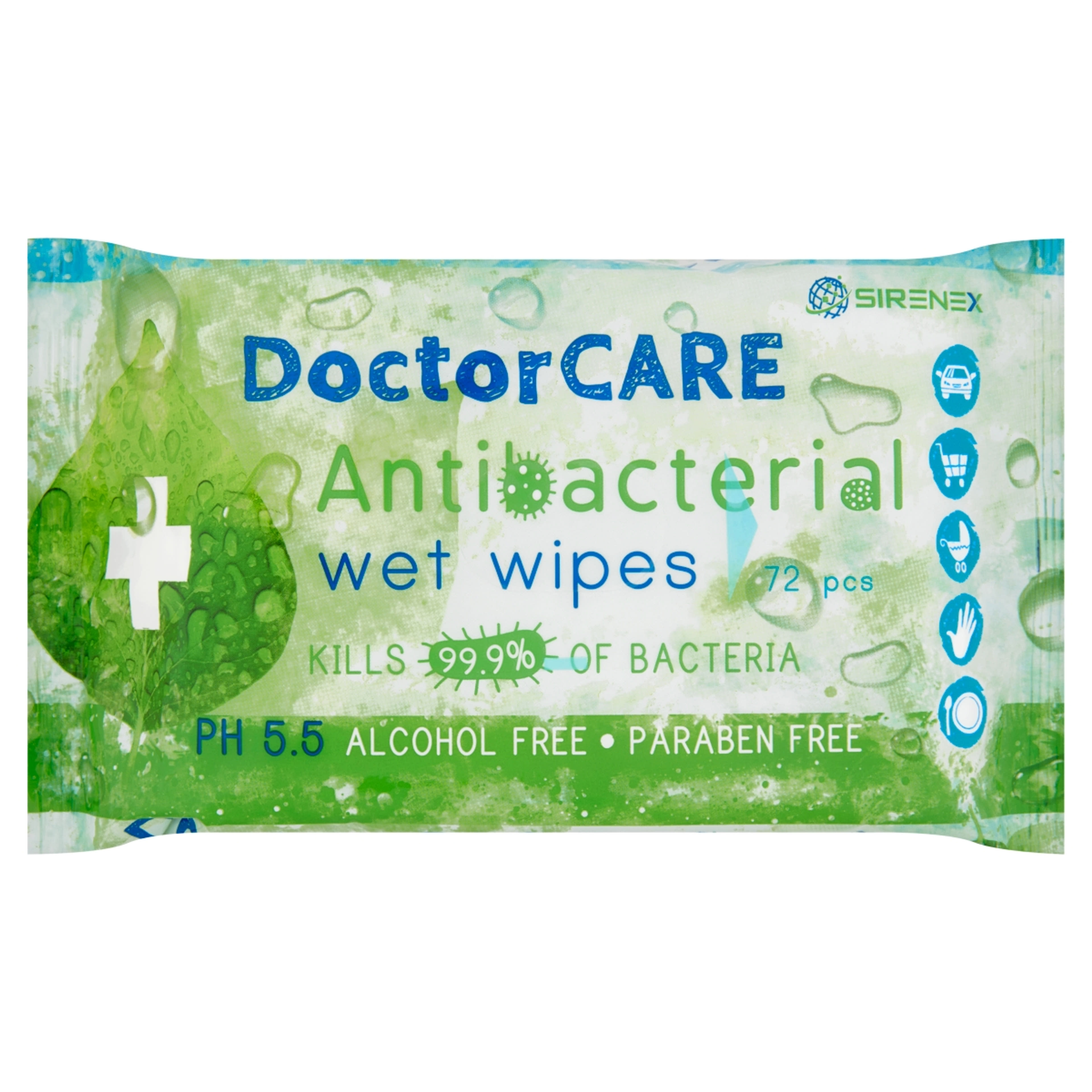 Doctorcare nedves törlőkendő antibakteriális - 72 db-1
