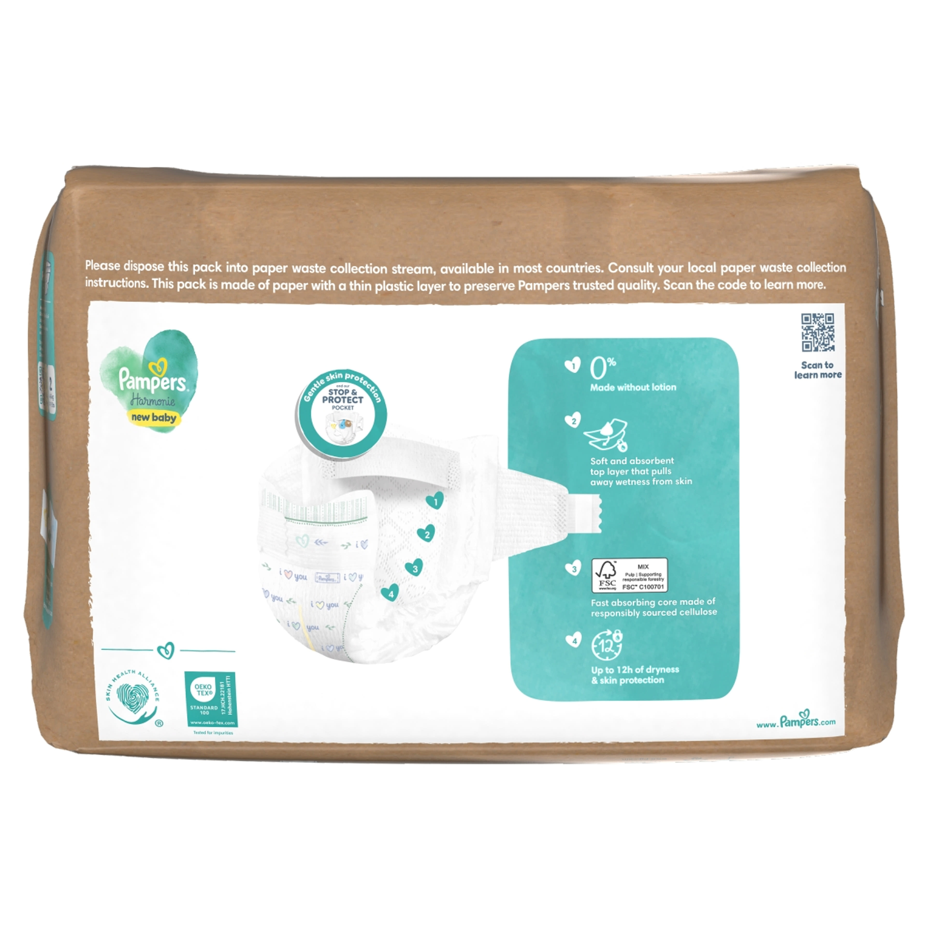 Pampers Harmonie bugyipelenka, méret: 1, 35 Pelenka, 2kg-5kg - 35 db-3
