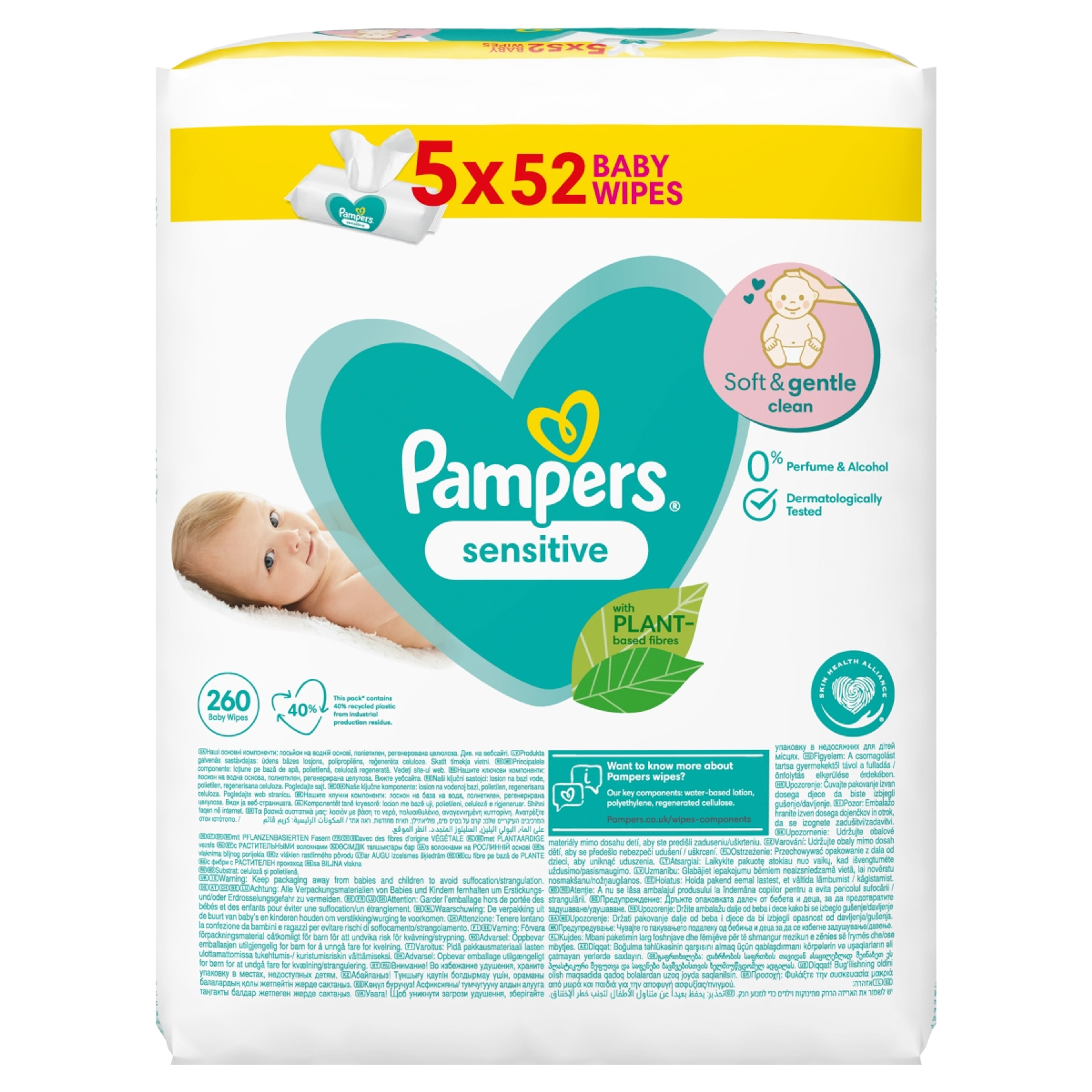 Pampers Sensitive törlőkendő - 260 db-2