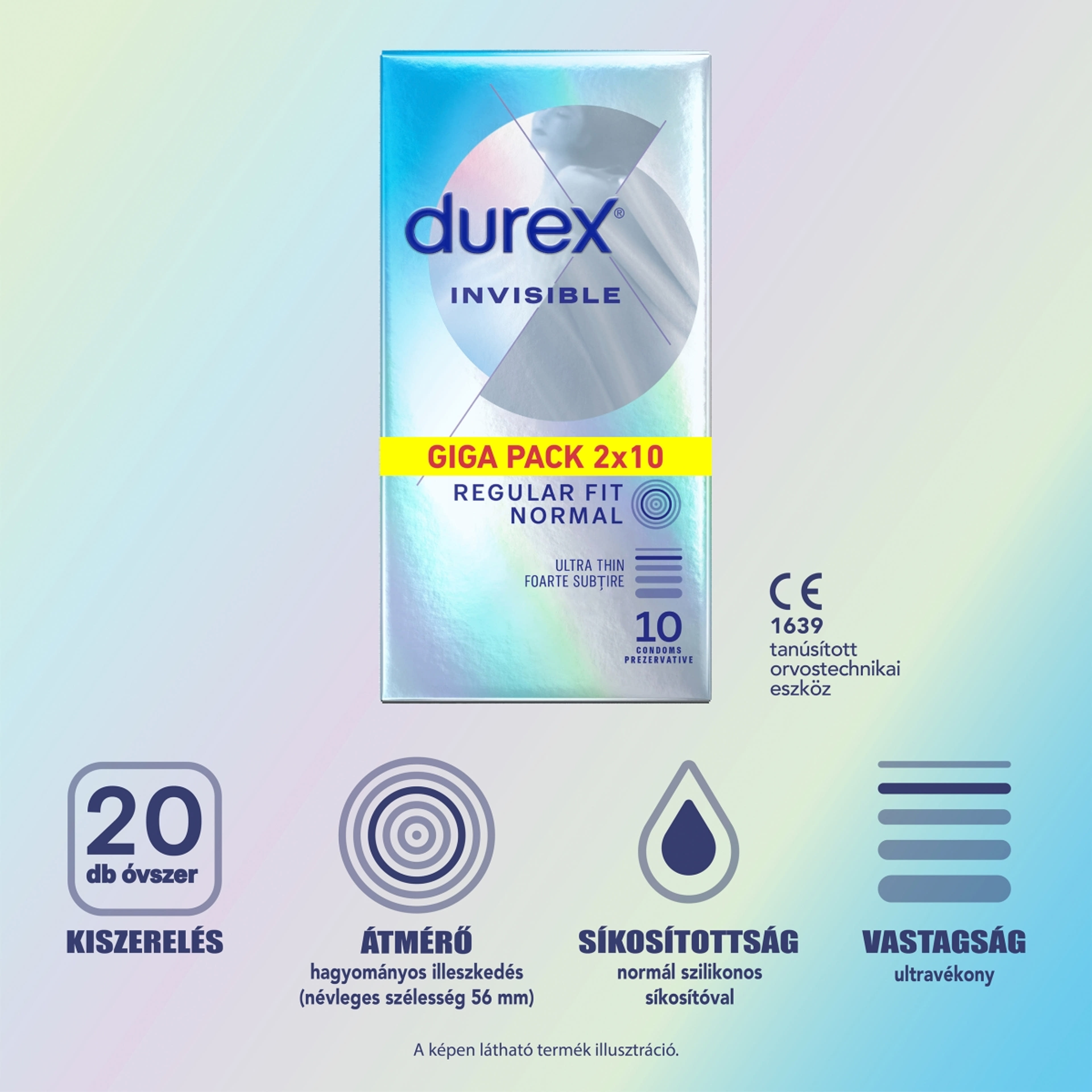 Durex Invisible Regular Fit óvszer - 20 db-3