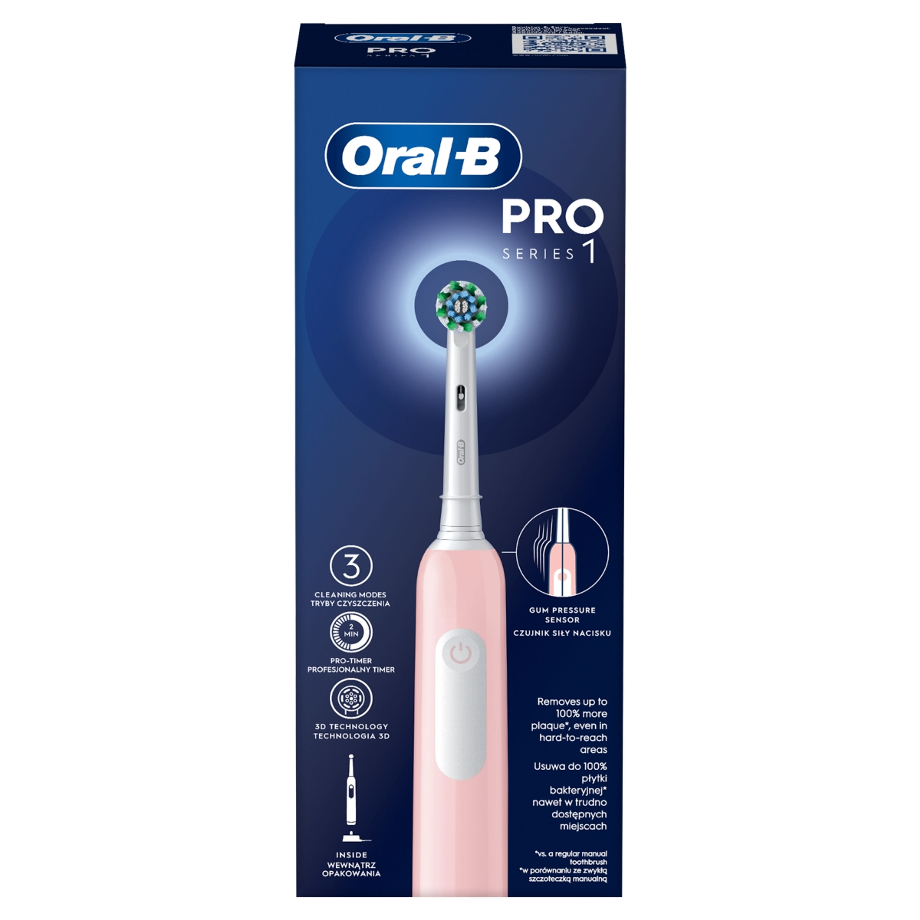 Oral-B Pro 1 900 Cross Action elektromos fogkefe /pink - 1 db-4