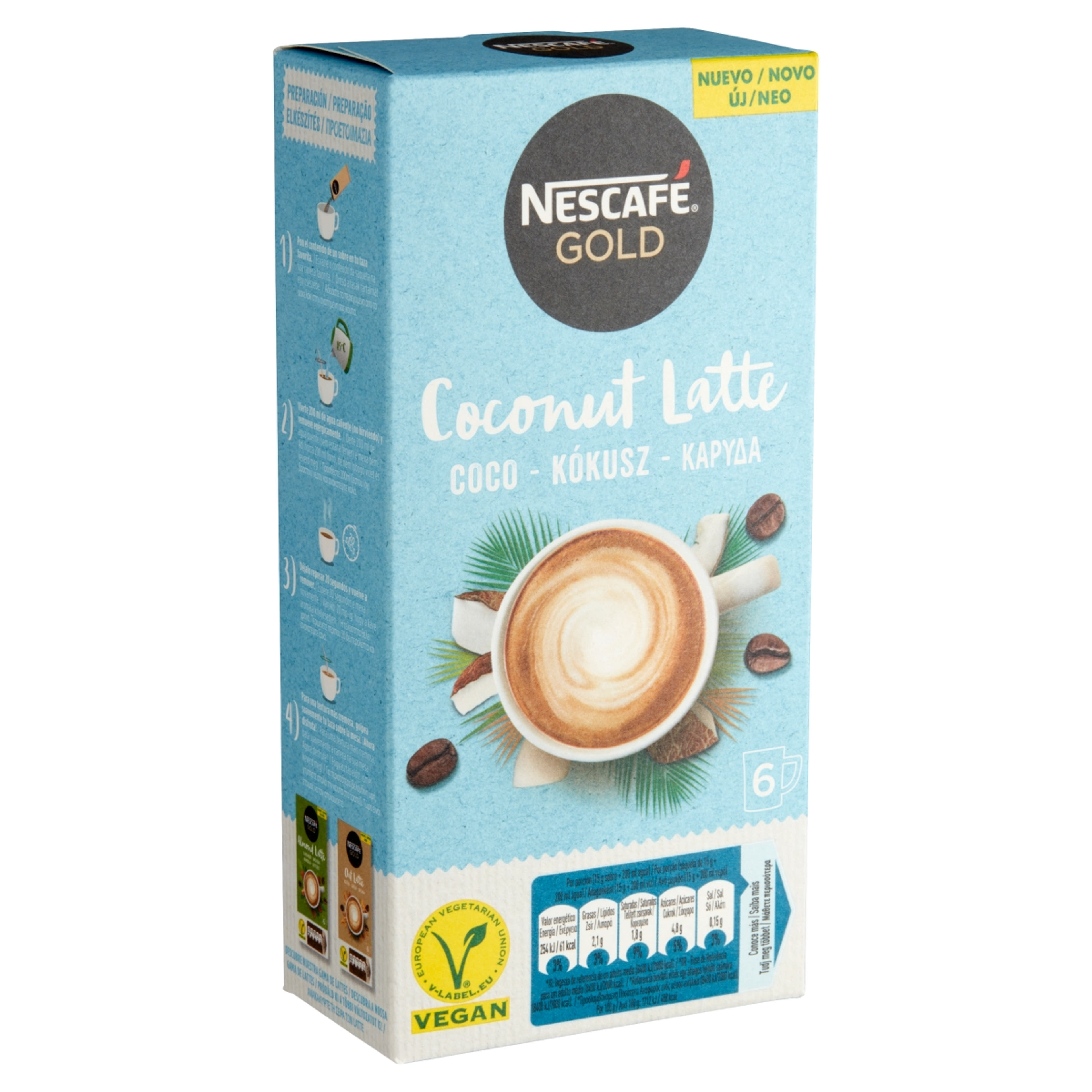 Nescafé Gold kókuszos latte vegán instant kávé - 6 db-2