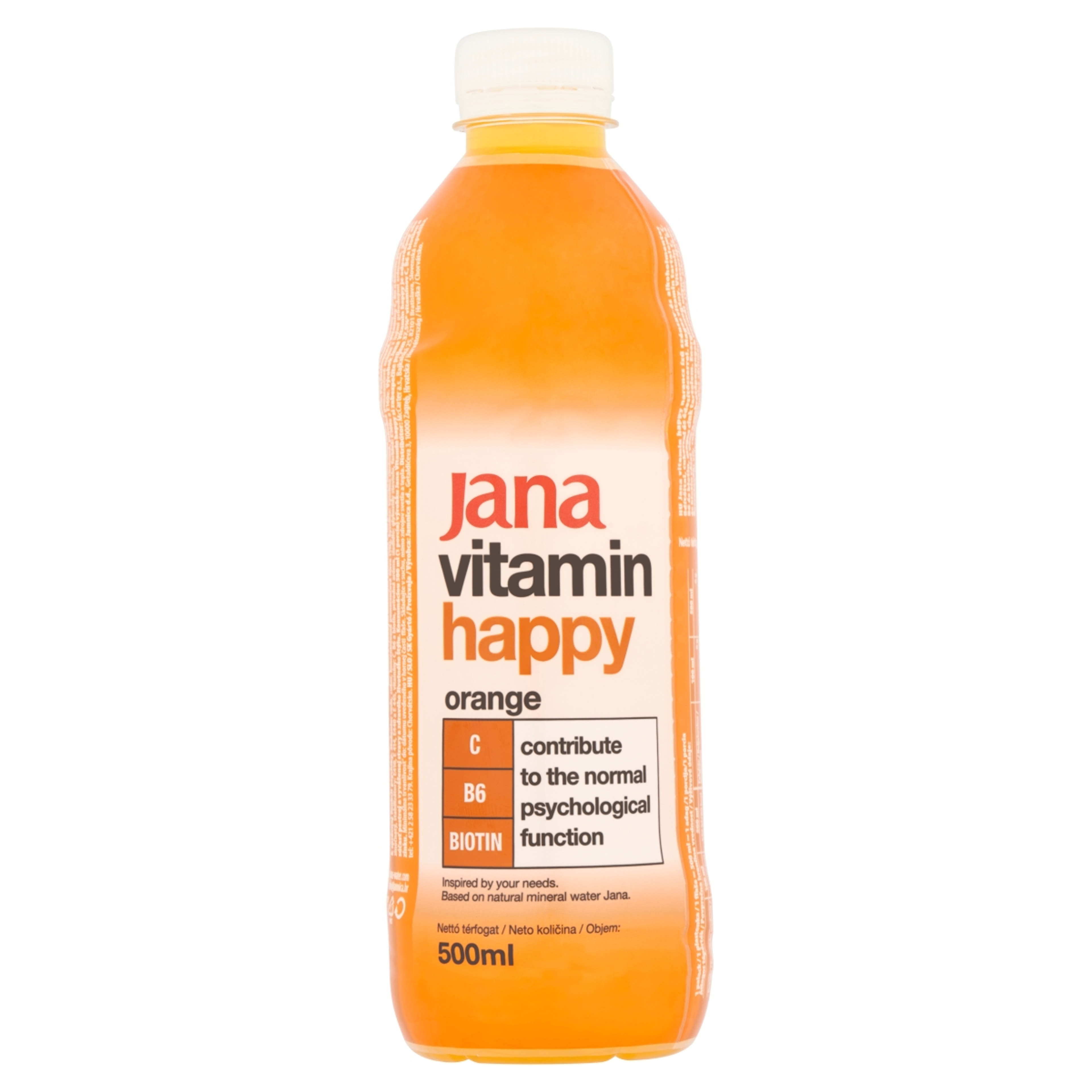 Jana vitamin happy narancs ízű szénsavmentes ásványvíz - 500 ml-1