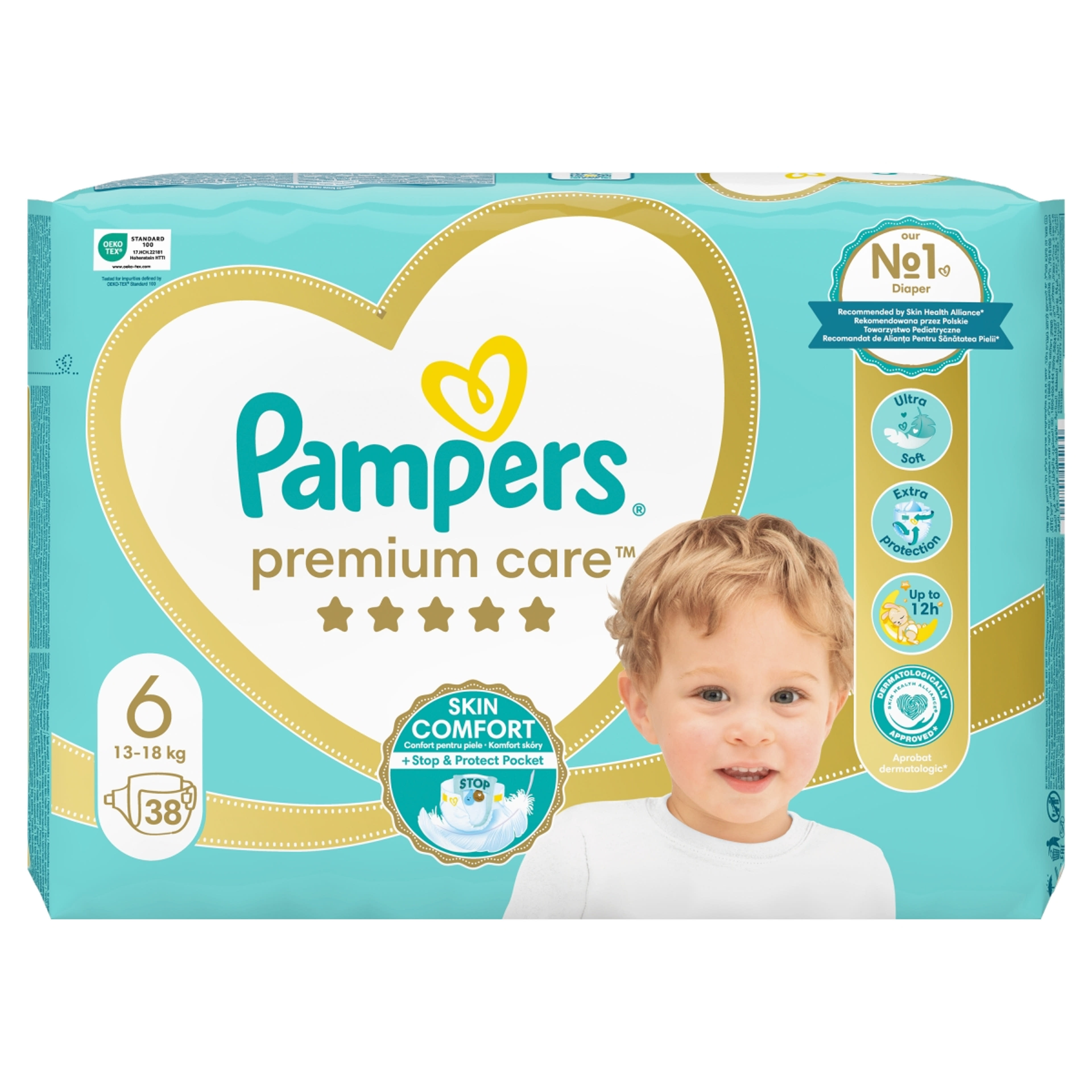 Pampers Premium Care Pelenka 6-os 13kg + - 38 db