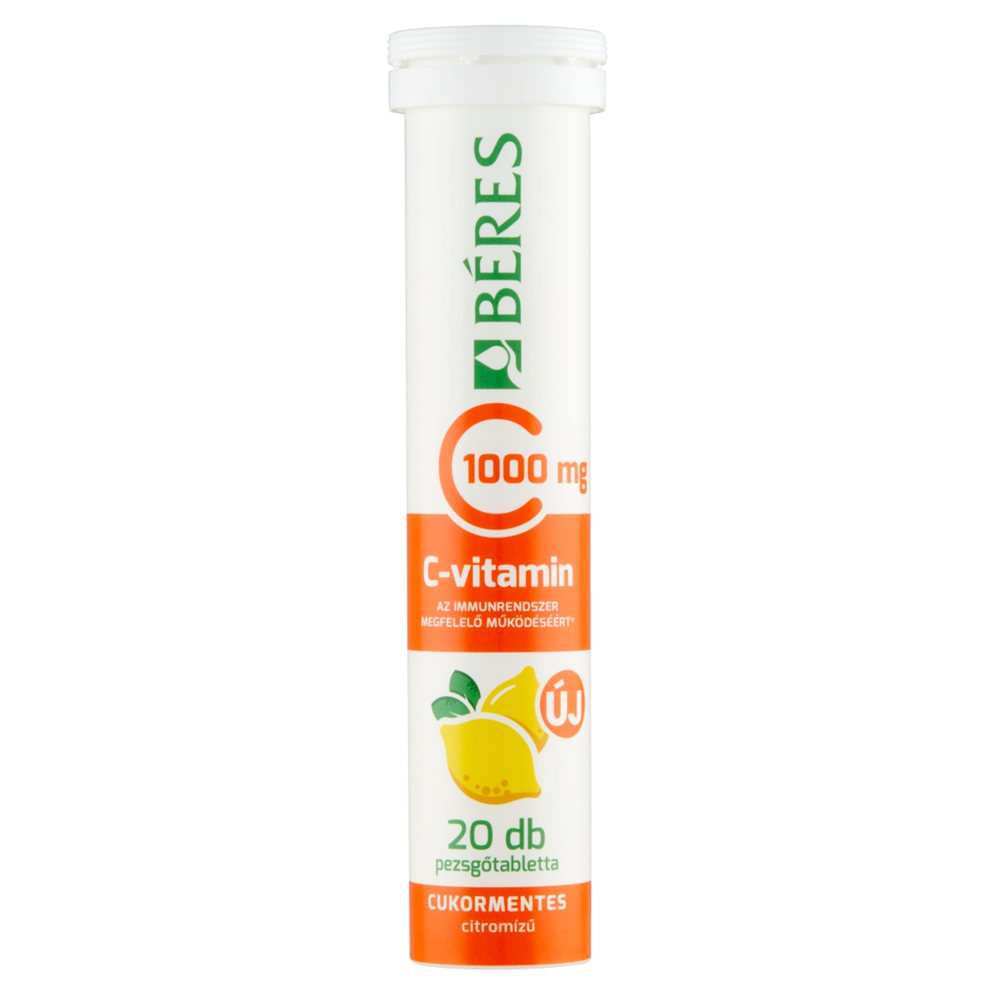 Béres C-vitamin 1000 mg étrend-kiegészítő pezsgőtabletta, citromos - 20 db