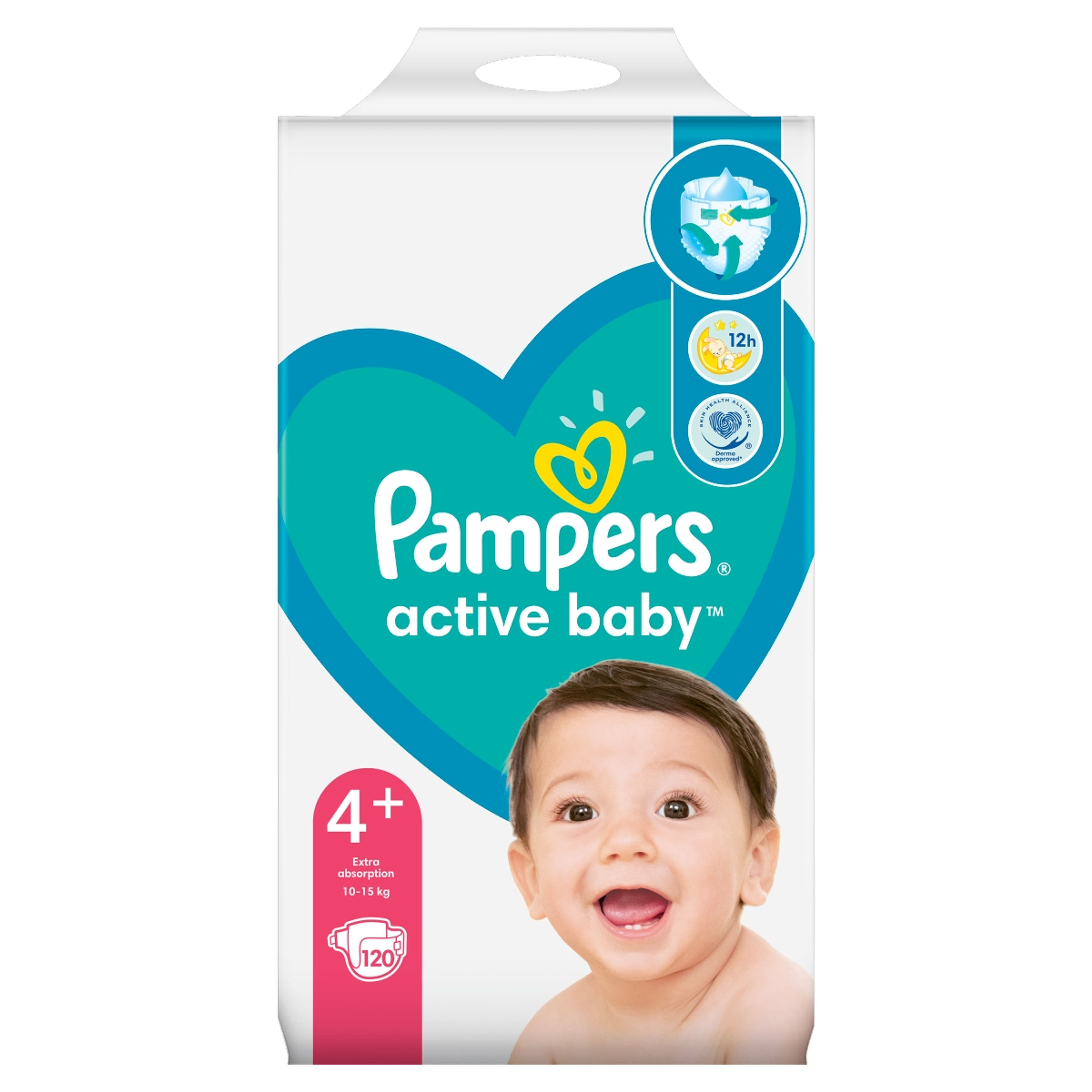 Pampers active baby mega pack+ 4+-os 10-15kg - 120 db