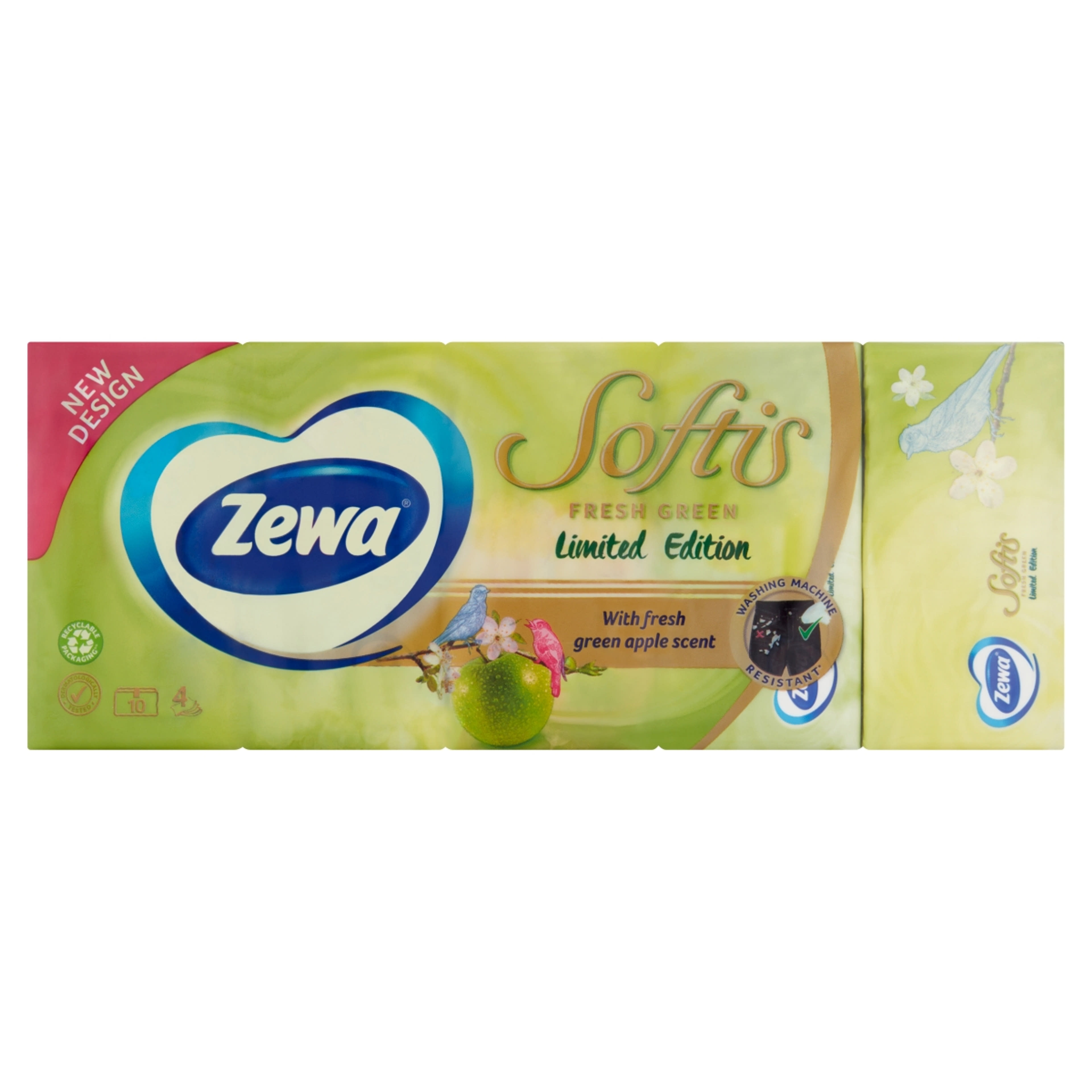 Zewa softis papírzsebkendő limited edition 4 rétegű 10x9 - 90 db