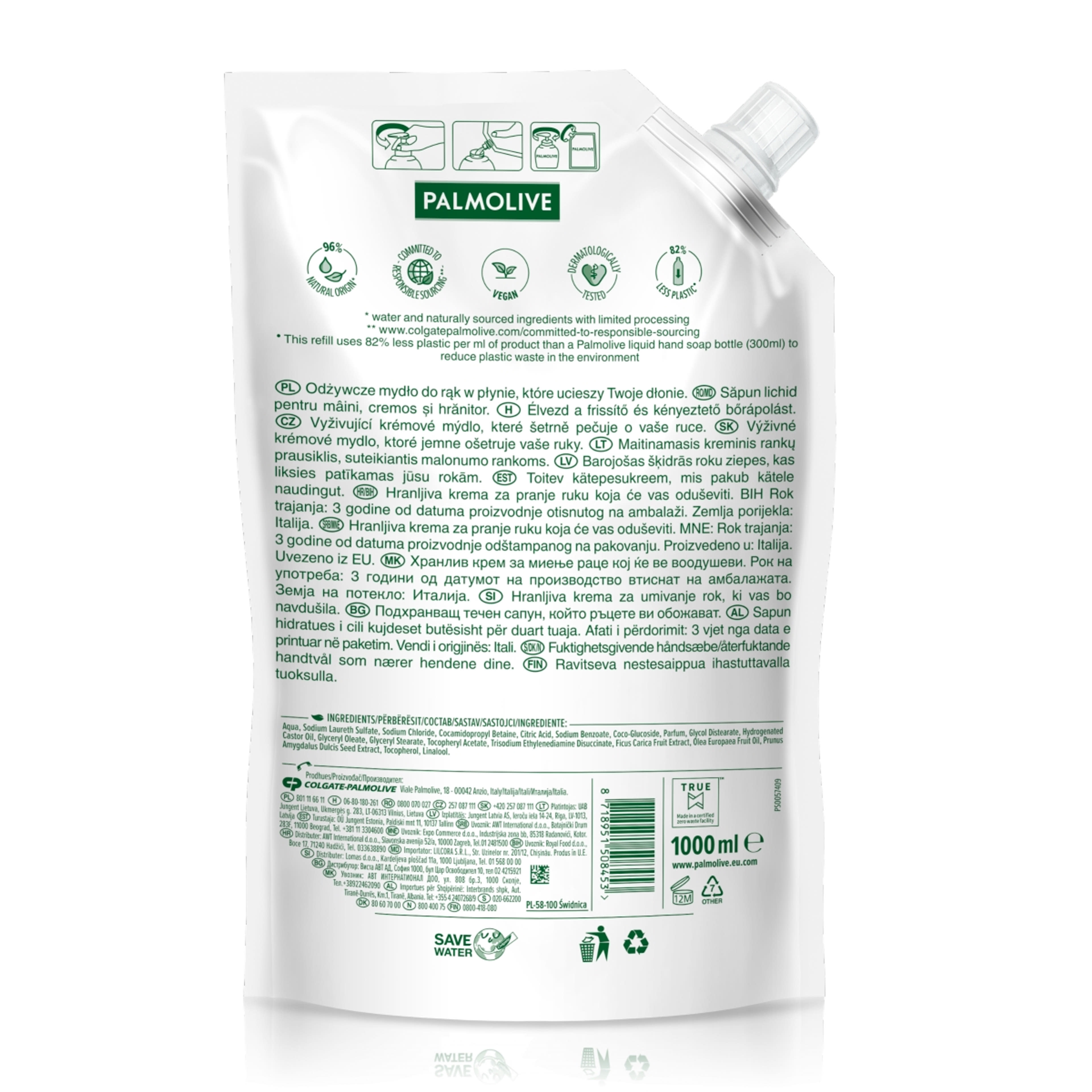 Palmolive Naturals Milk & Olive folyékony szappan utántöltő - 1000 ml-2