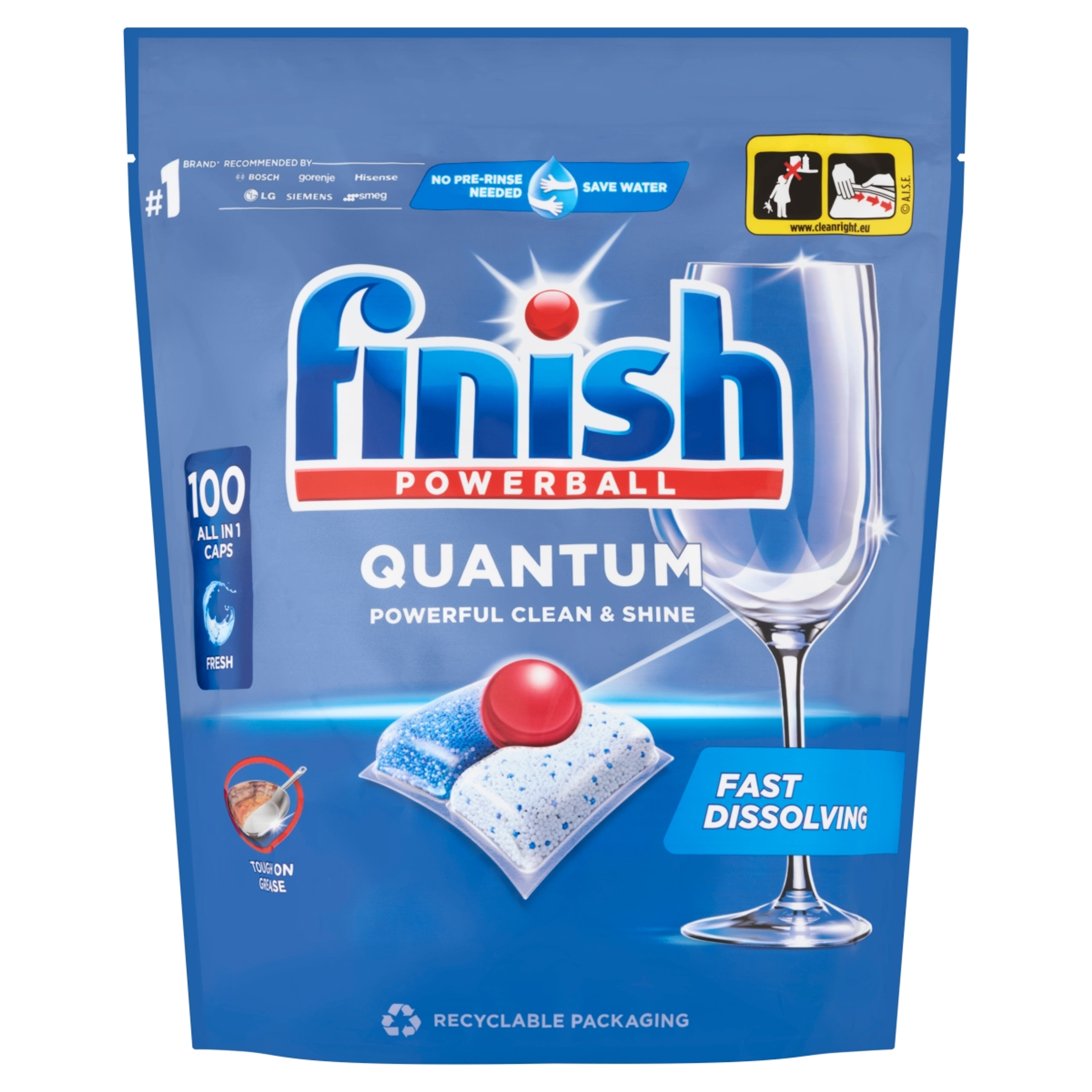 Finish Powerball Quantum All in 1 Regular mosogatógép kapszula - 100 db-1