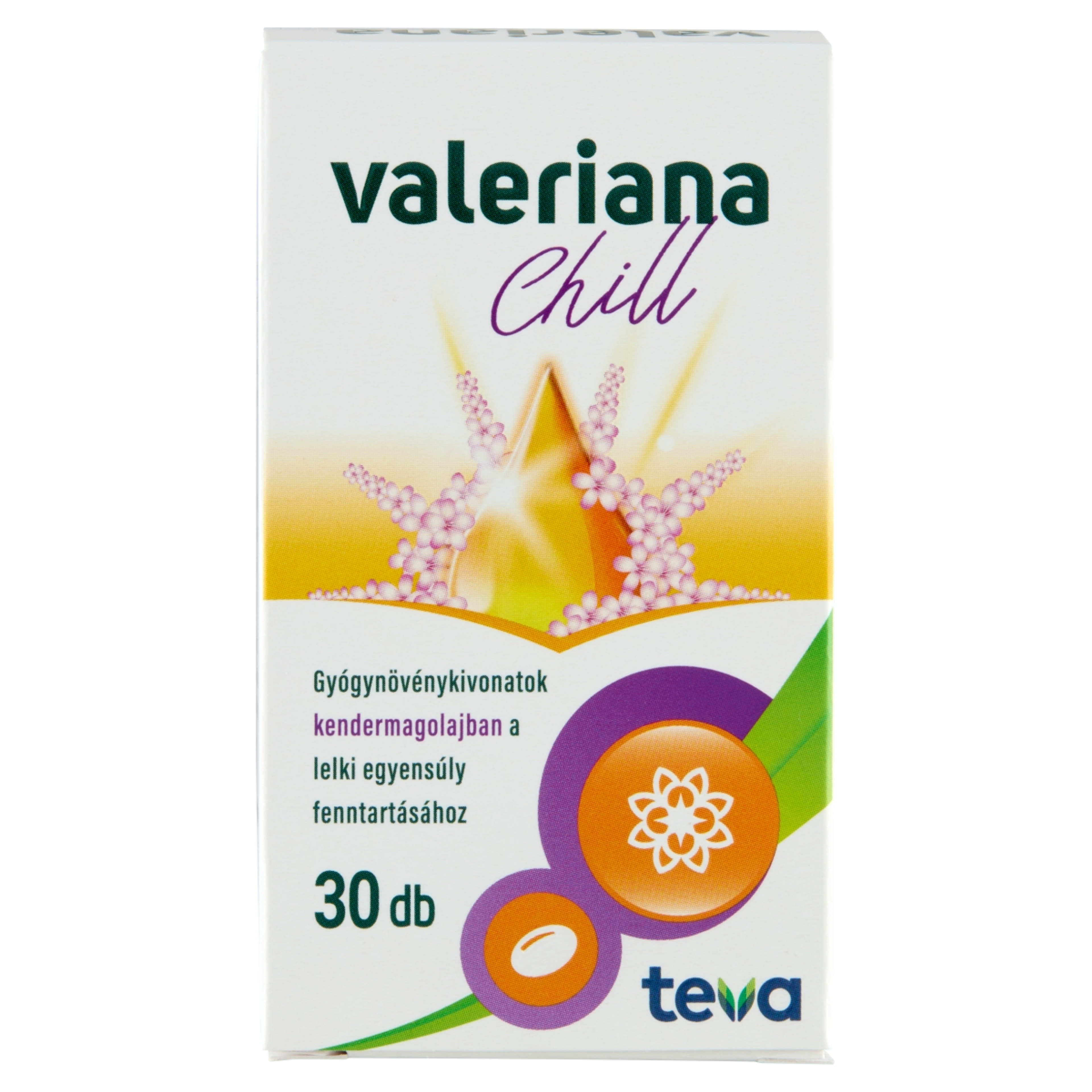 Valeriana Chill gyógynövénykivonatok kendermagolajban étrend-kiegészítő kapszula - 30 db-1