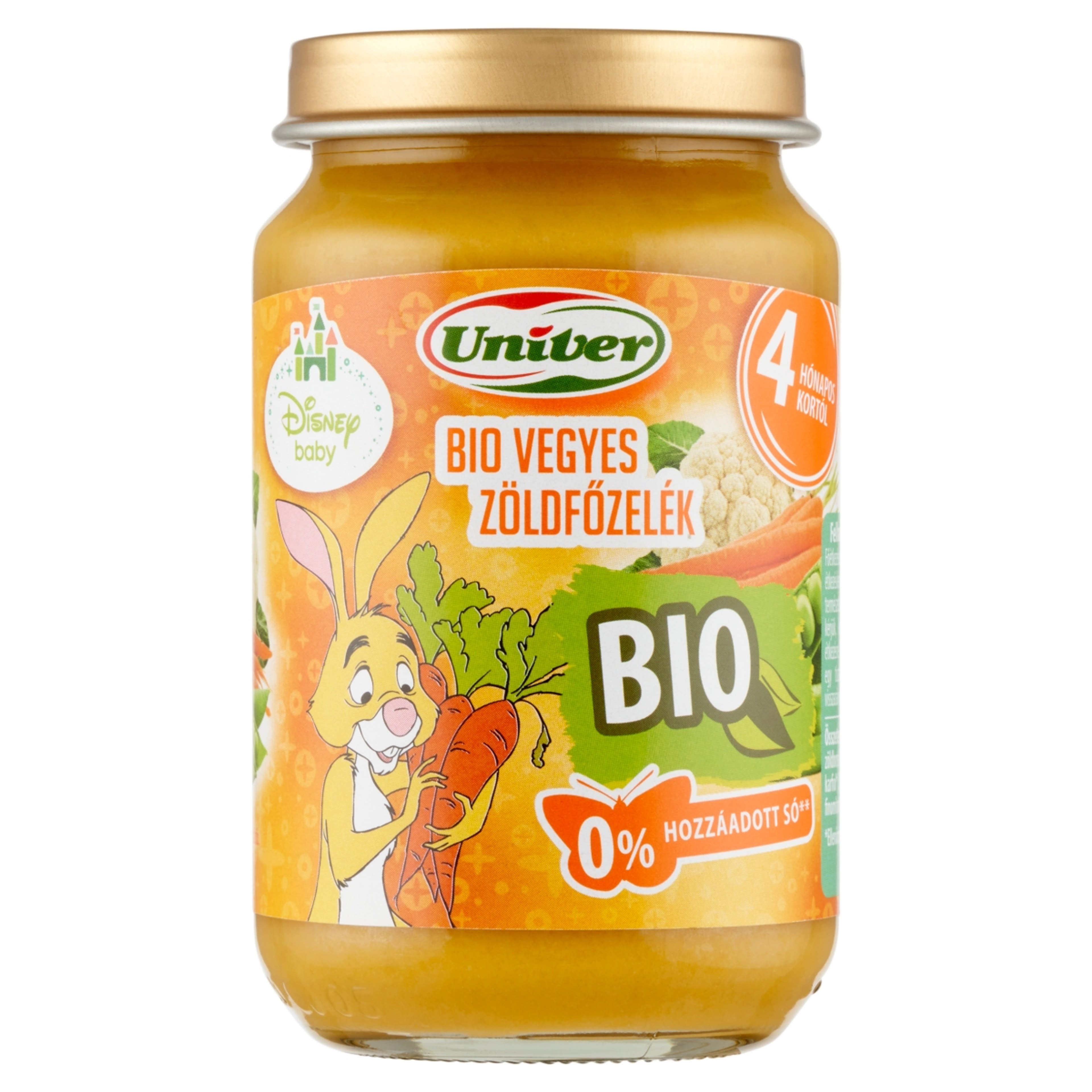 Univer Bio Bébiétel Vegyes Zöldség Főzelék Ízesítéssel 4 Hónapos Kortól - 163 g-1