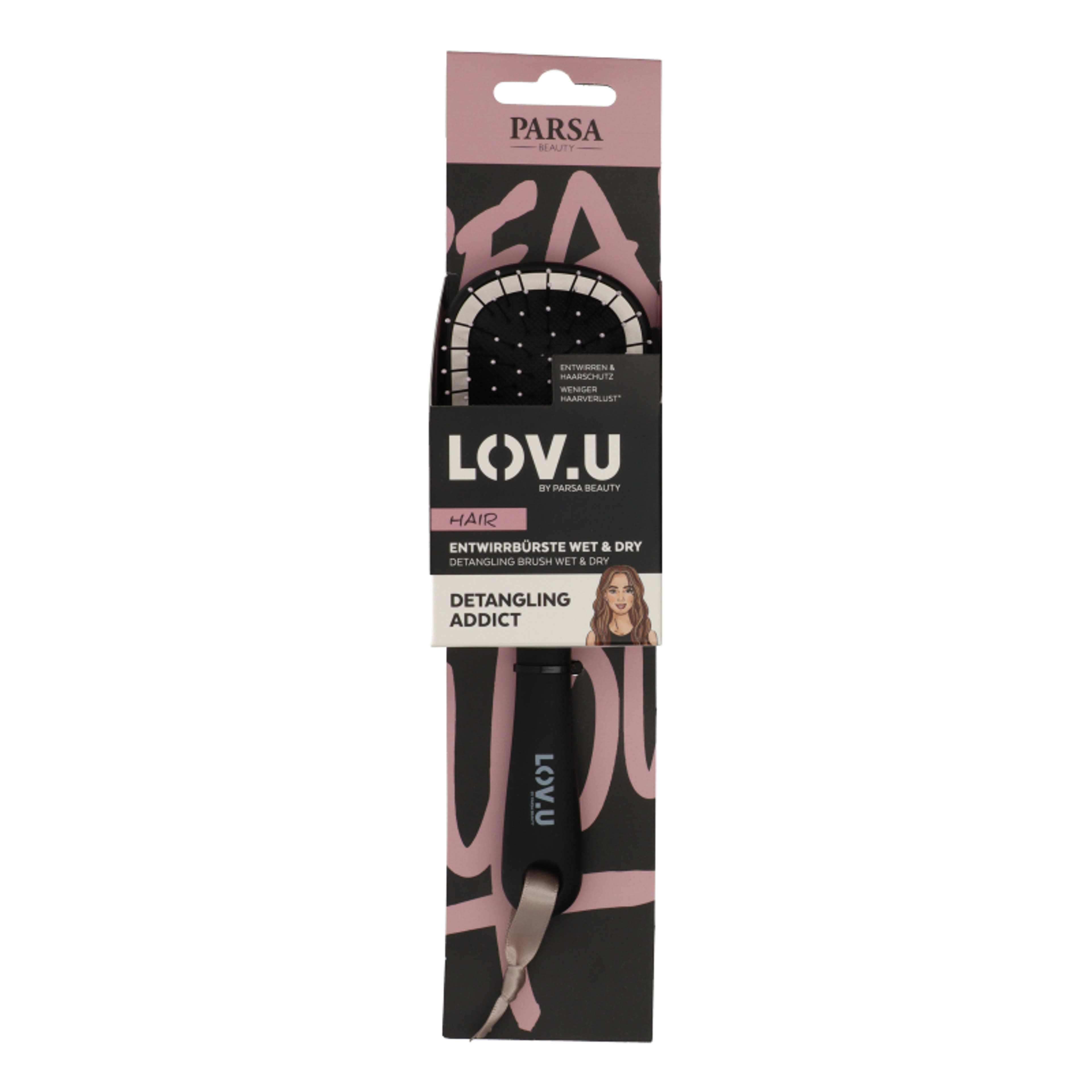 Parsa Beauty hajbontókefe kicsi ovális /fekete, menta - 1 db