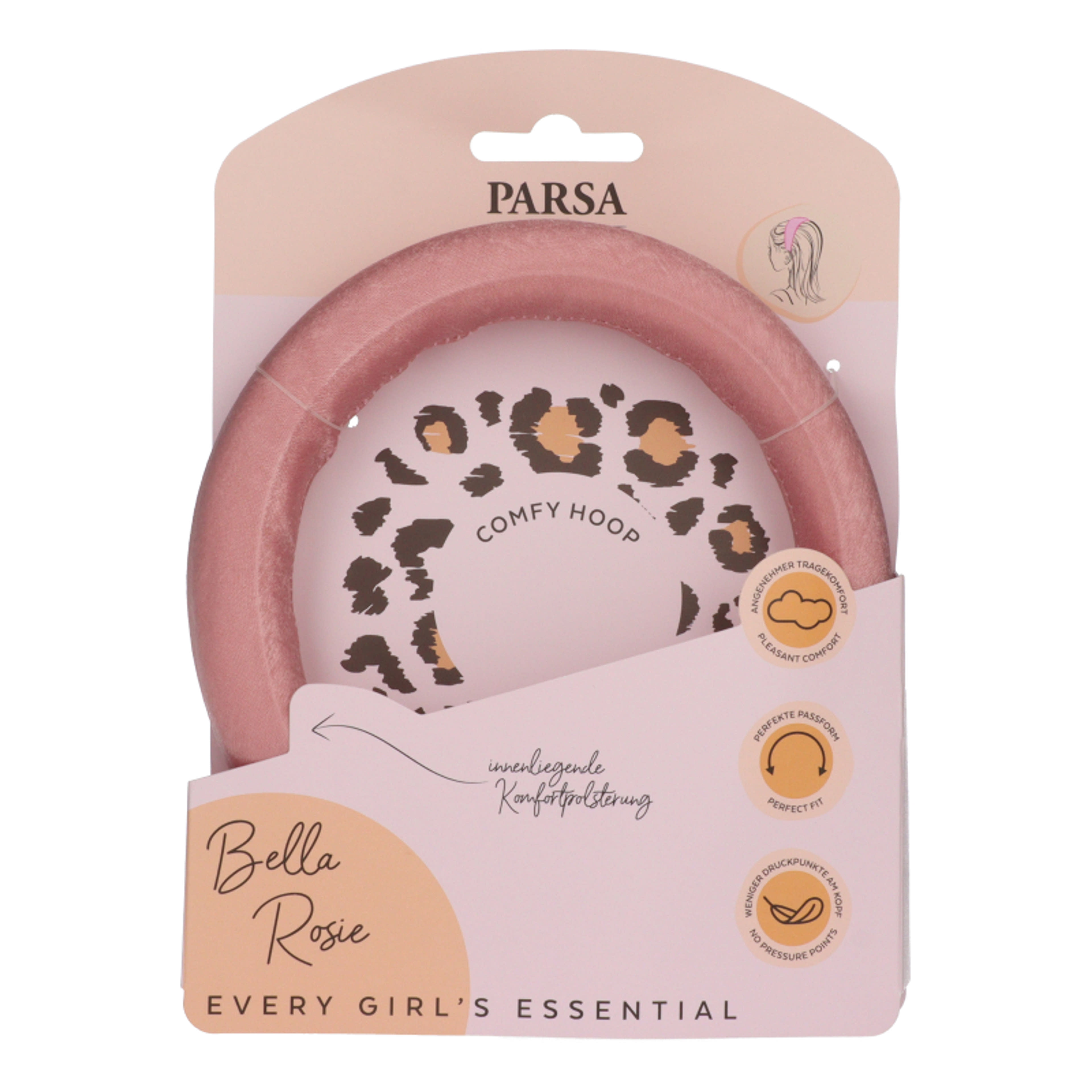 Parsa Beauty hajraf rozsaszin, fekete, leo mintas - 1 db-1