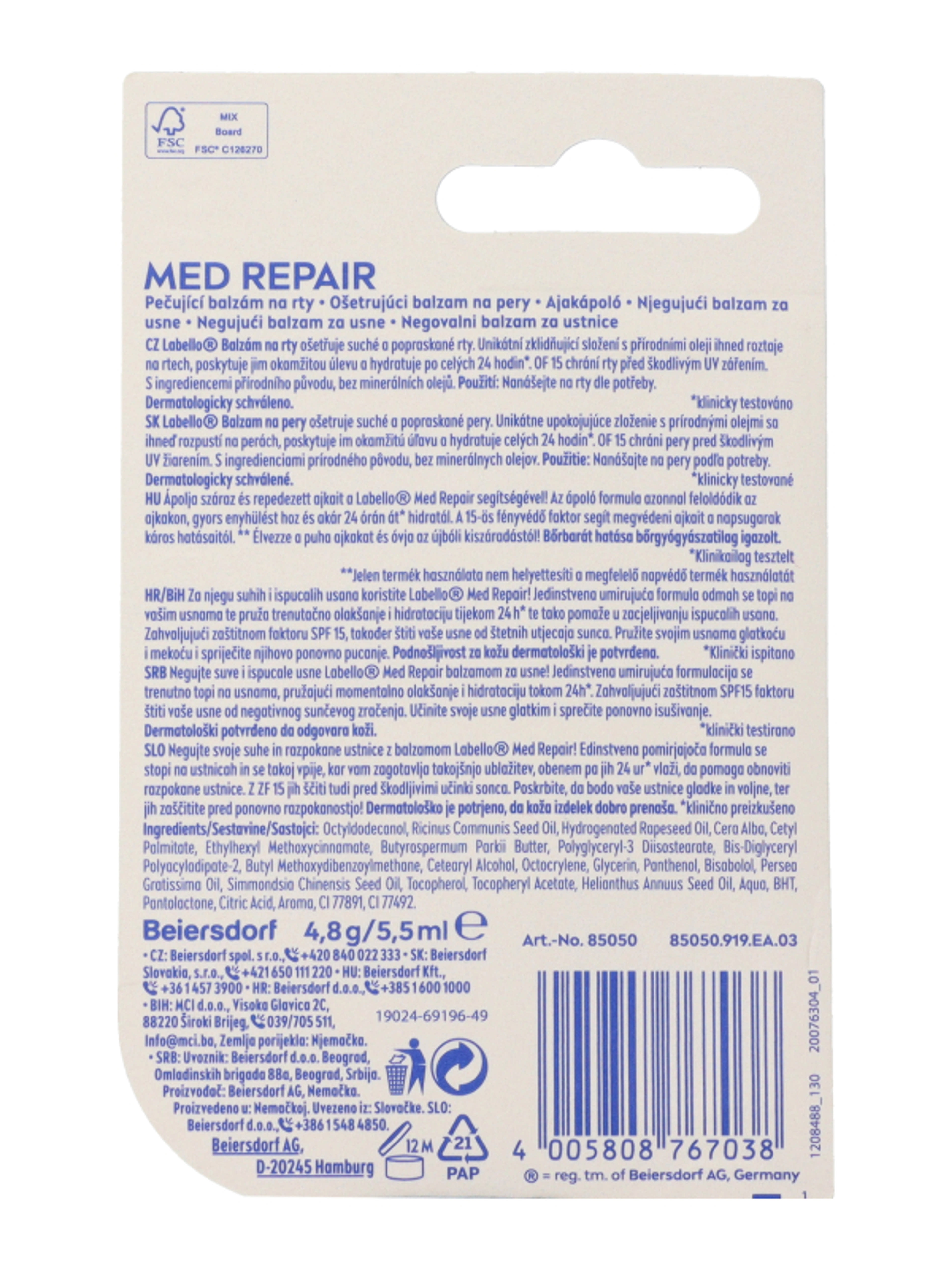 Labello Med Repair ajakápoló - 4,8 g-5