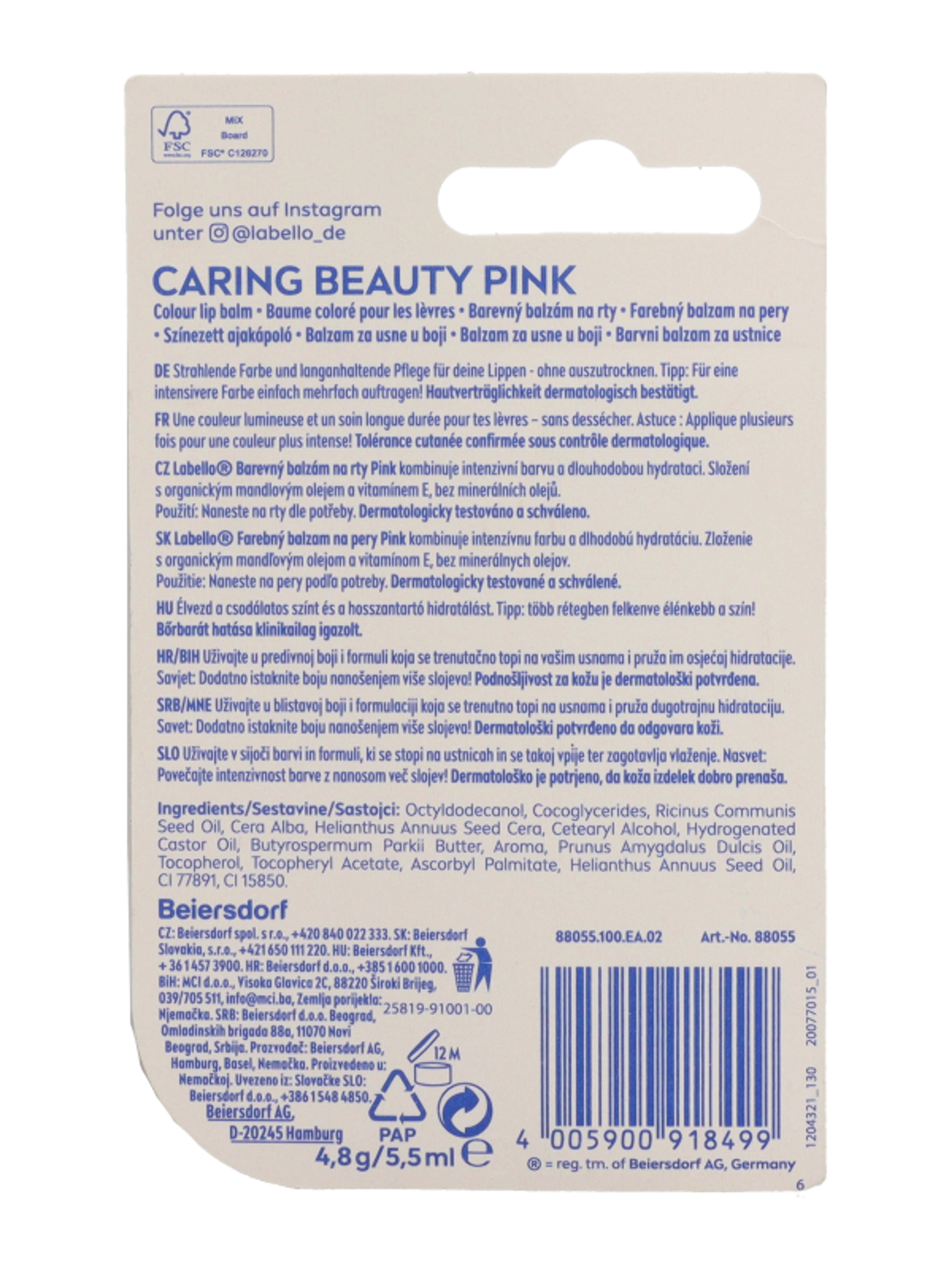Labello Caring Beauty Pink színezett ajakápoló - 4,8 g-6
