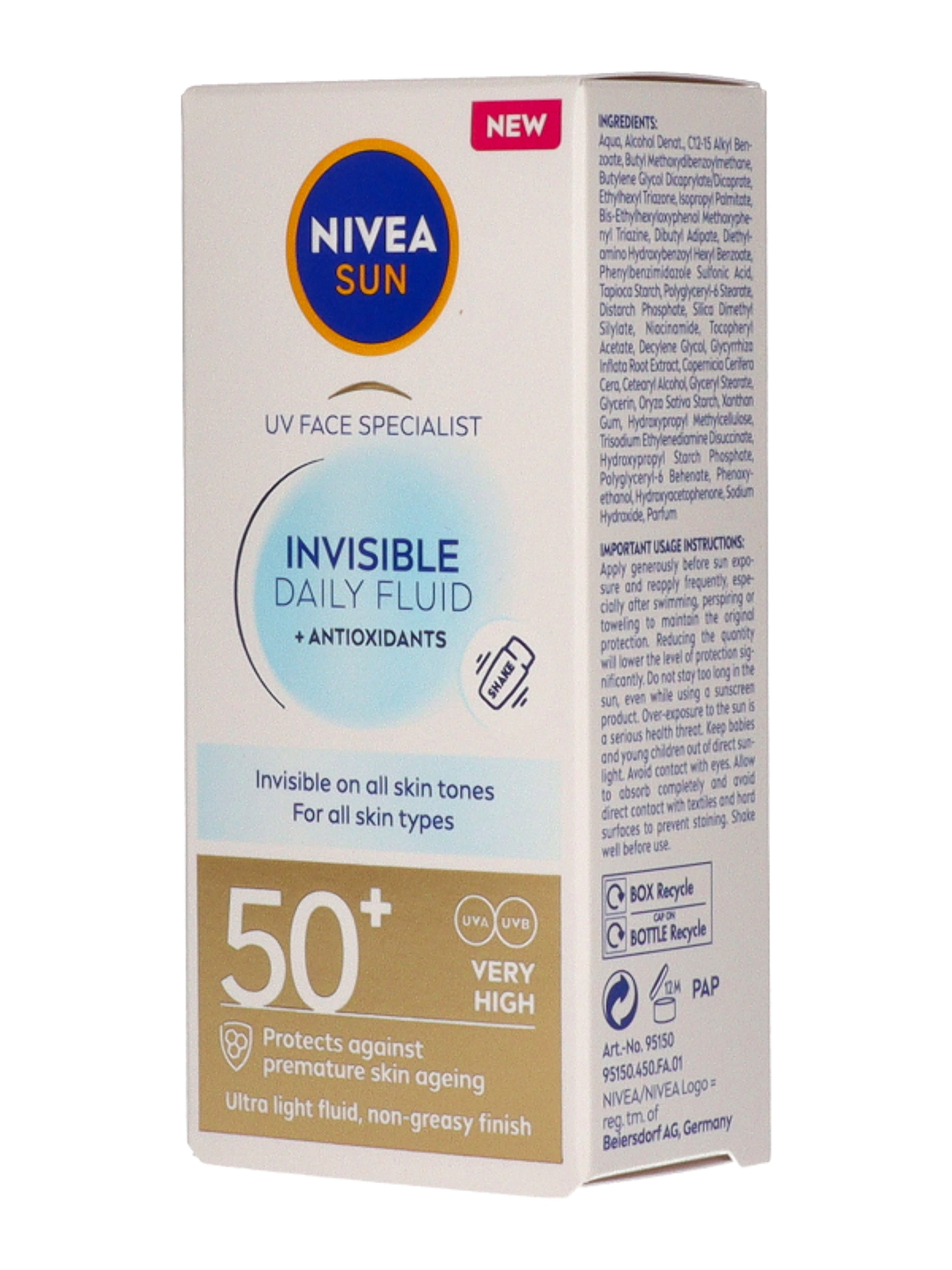 Nivea Sun Invisible Daily napozó fluid FF50+ - 40 ml-6