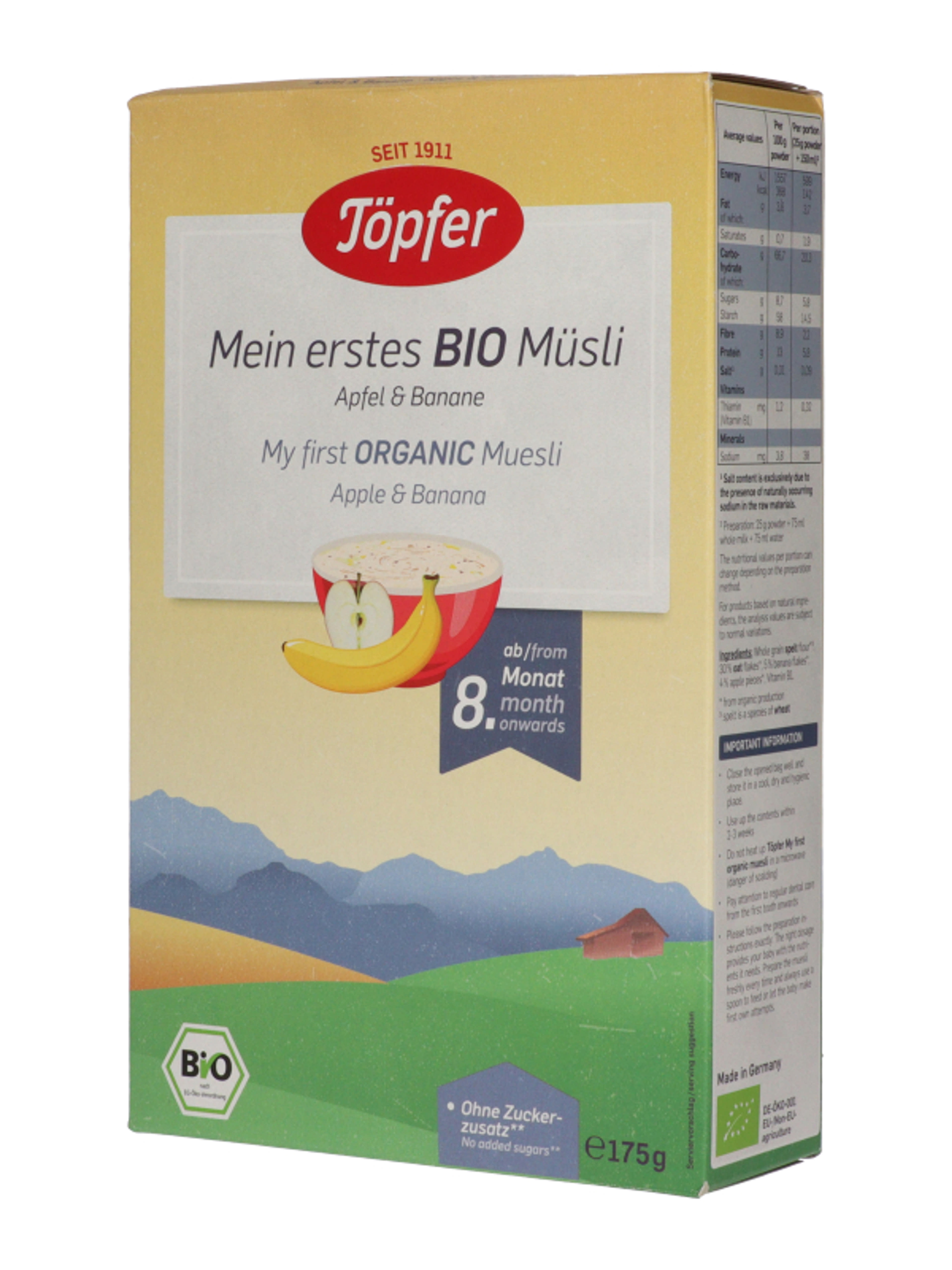 Töpfer Bio müzli almával és banánnal 8 hónapos kortól - 175 g-2