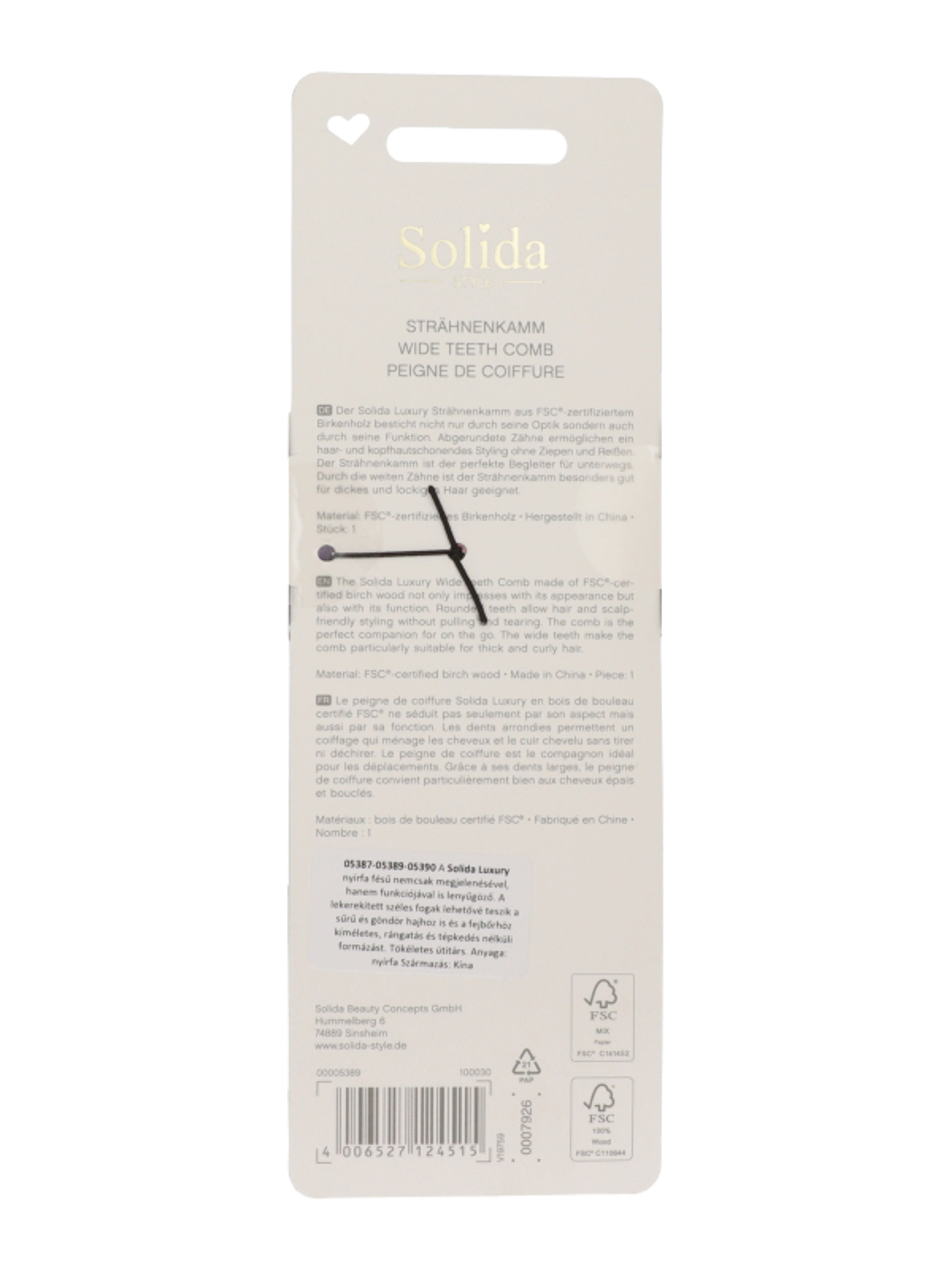 Solida nyírfa fésű leopárd/csipke/rosegold - 1 db-2