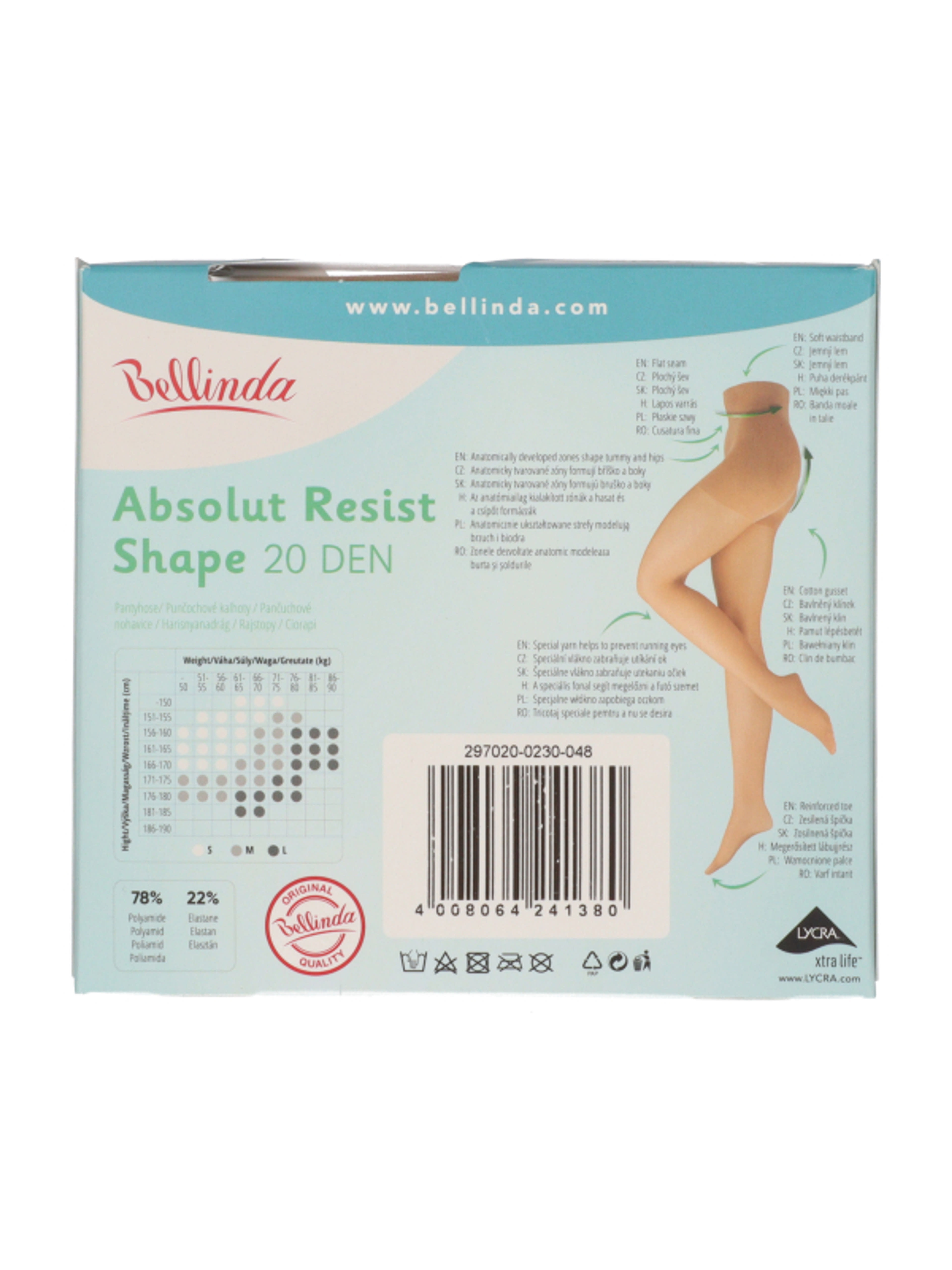 Bellinda Absolut Resist Shape harisnya /amber L  - 1 db-5