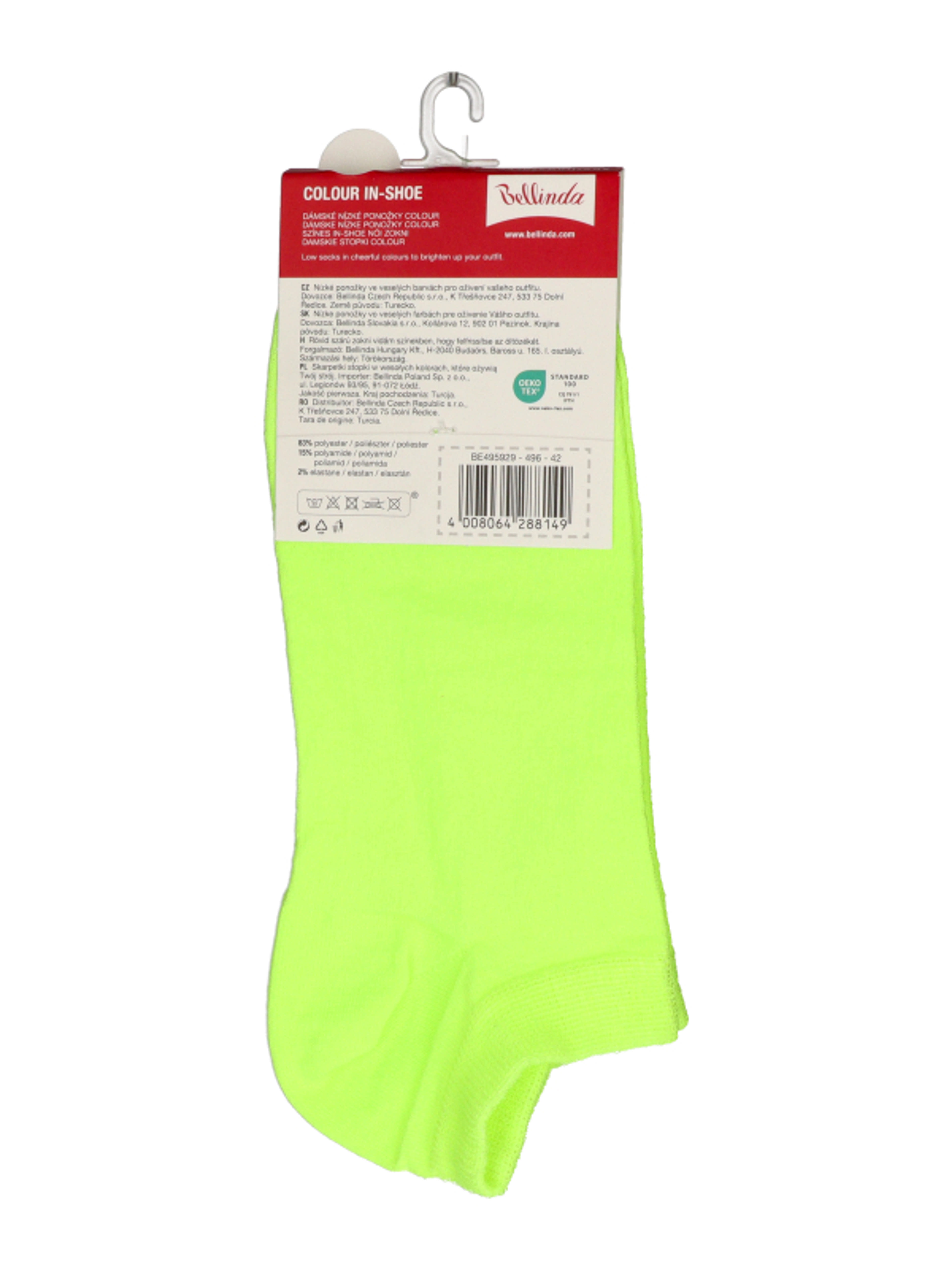 Bellina In-Shoe női zokni /neon zöld 39-42 - 1 db-2