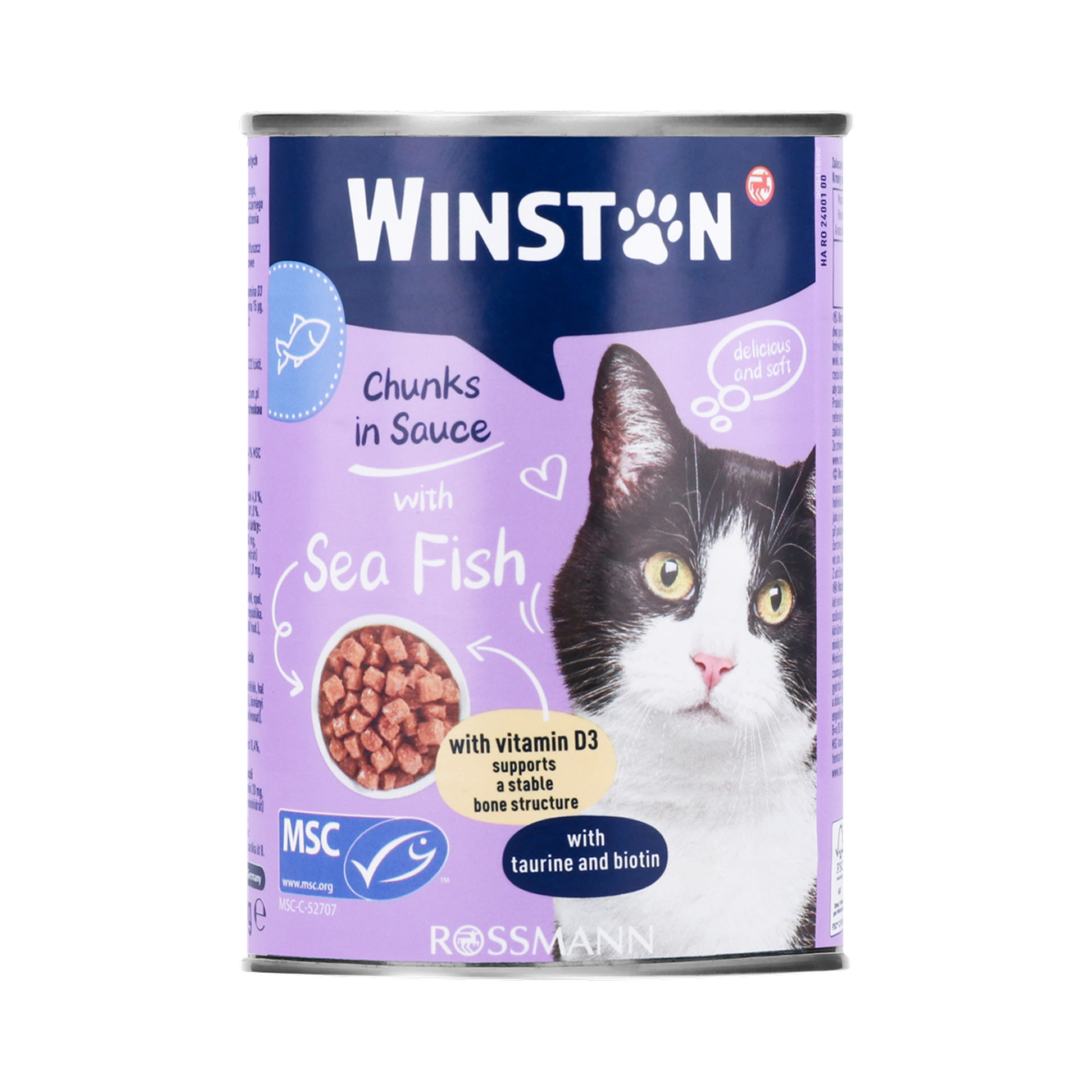 Winston állateledel macskáknak tengeri hallal - 400 g