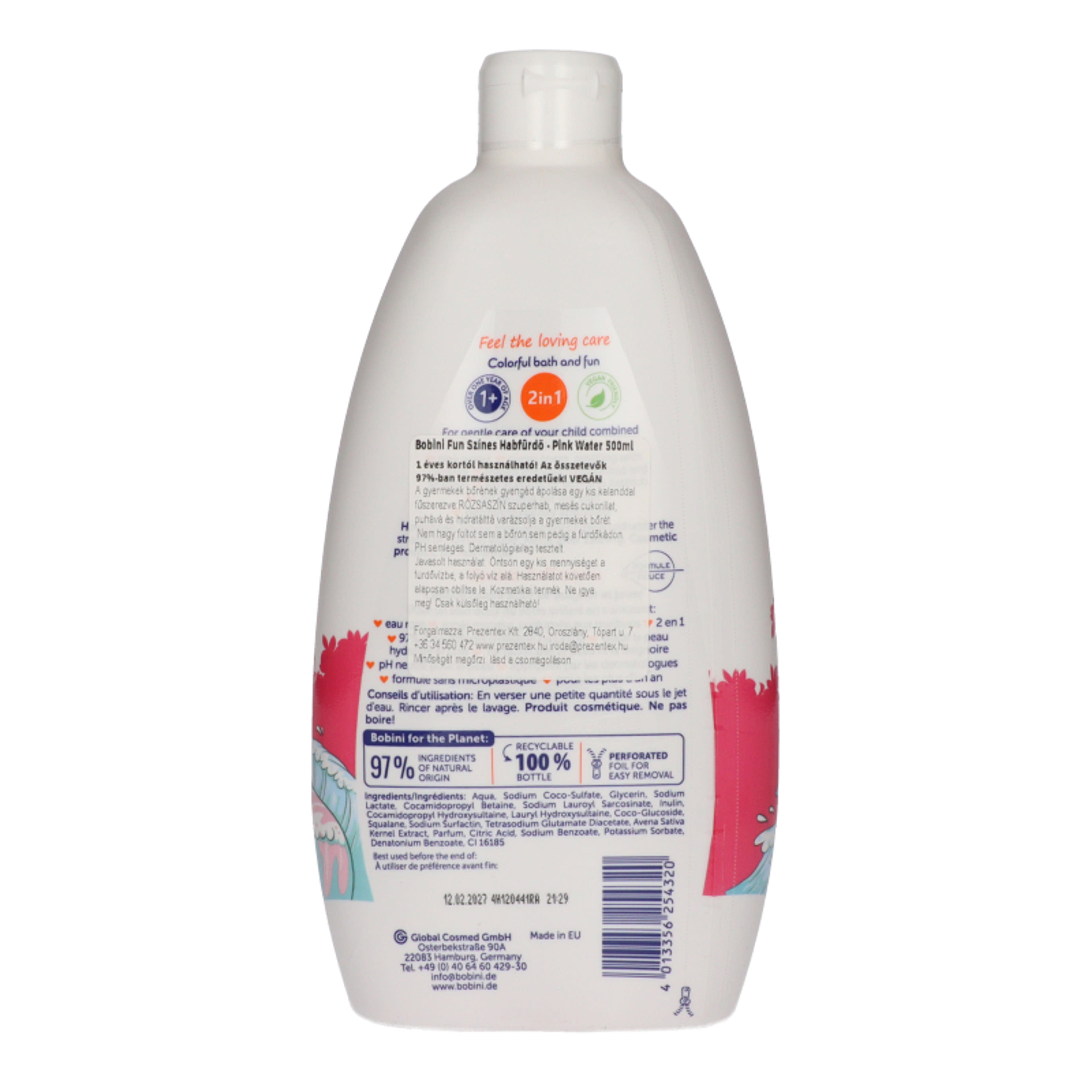 Bobini Fun színes habfürdő /rózsaszín - 500 ml-3