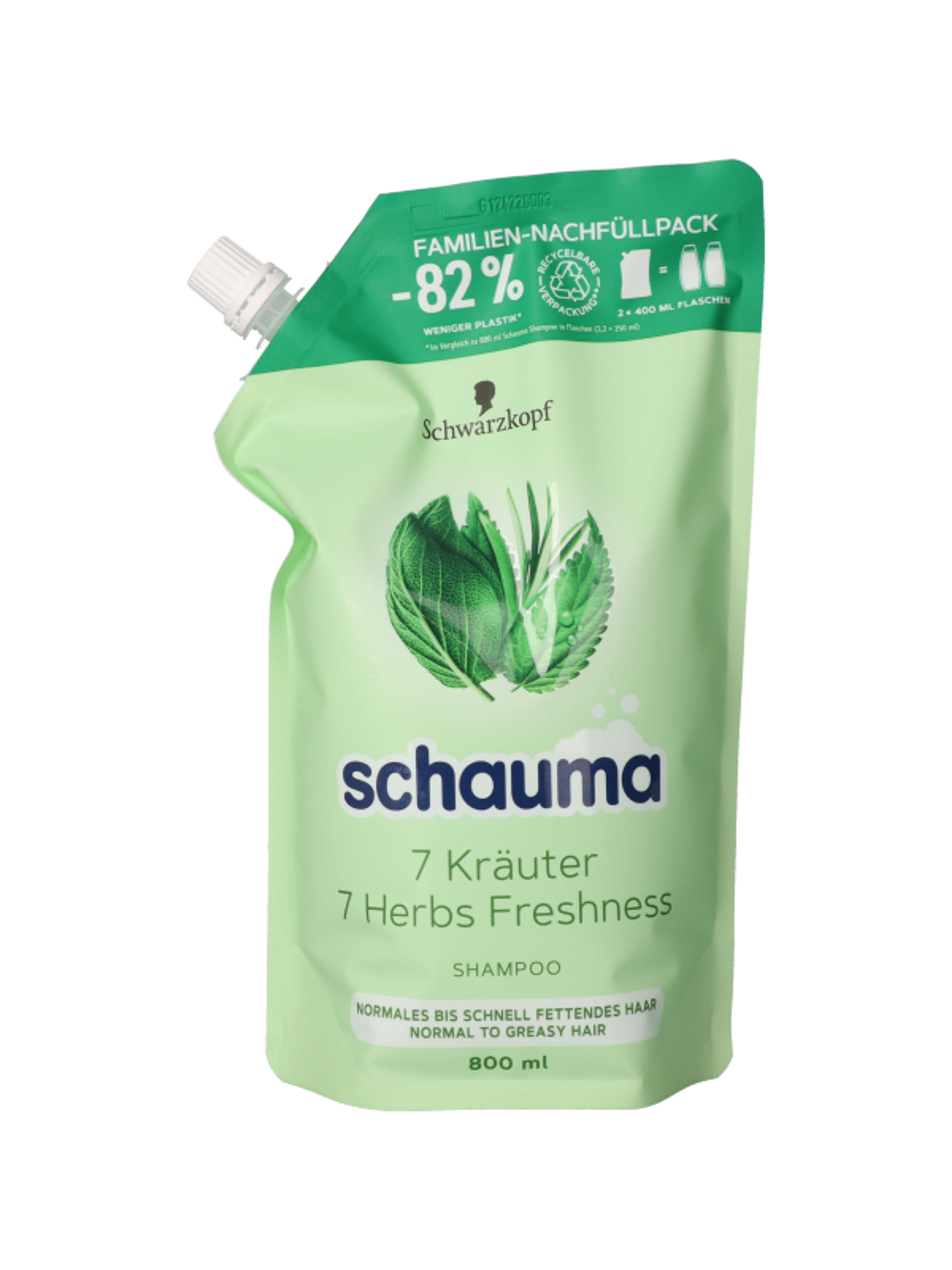 Schauma 7 Gyógynövény sampon, utántöltő - 800 ml