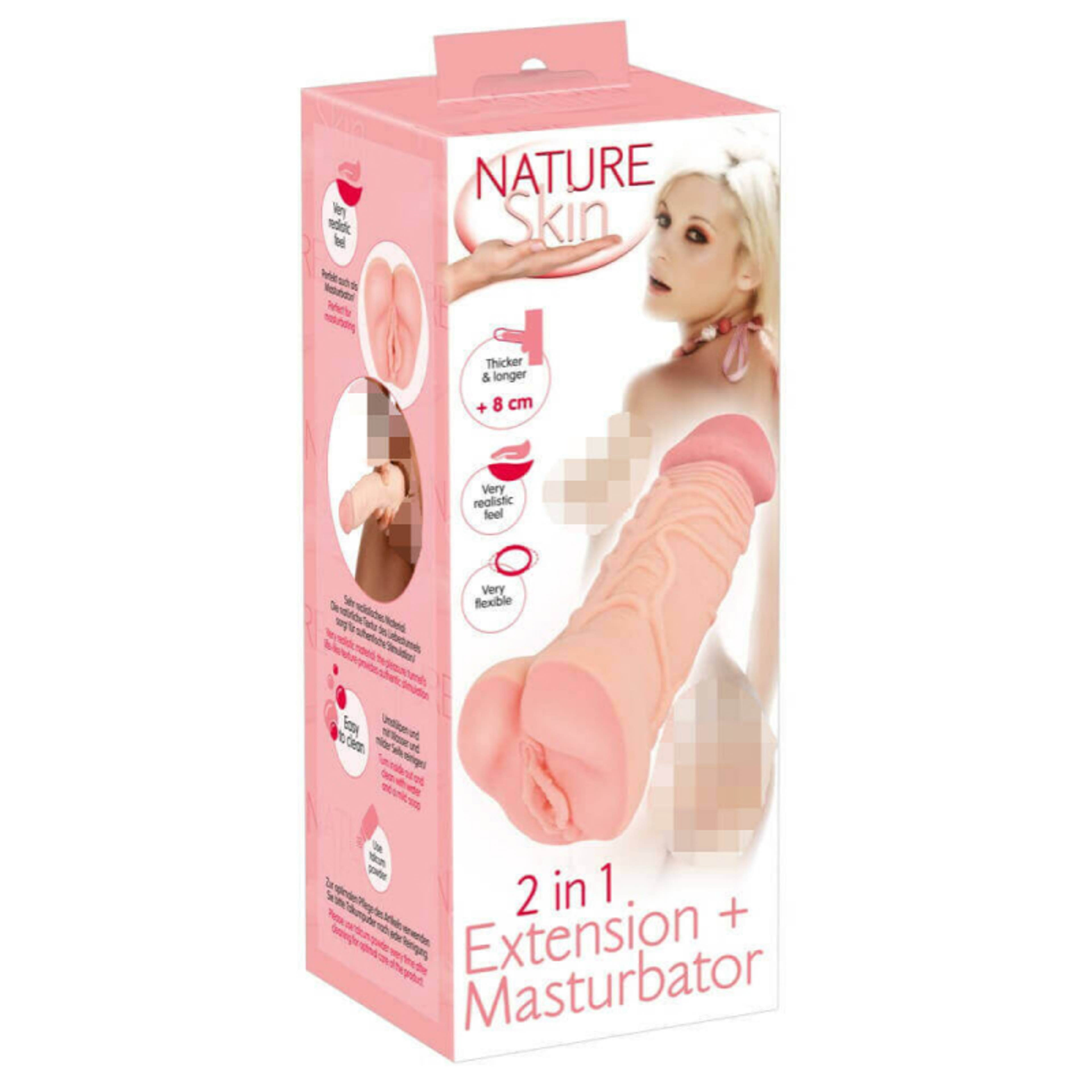 Nature Skin 2in1 péniszköpeny és maszturbátor - 1 db