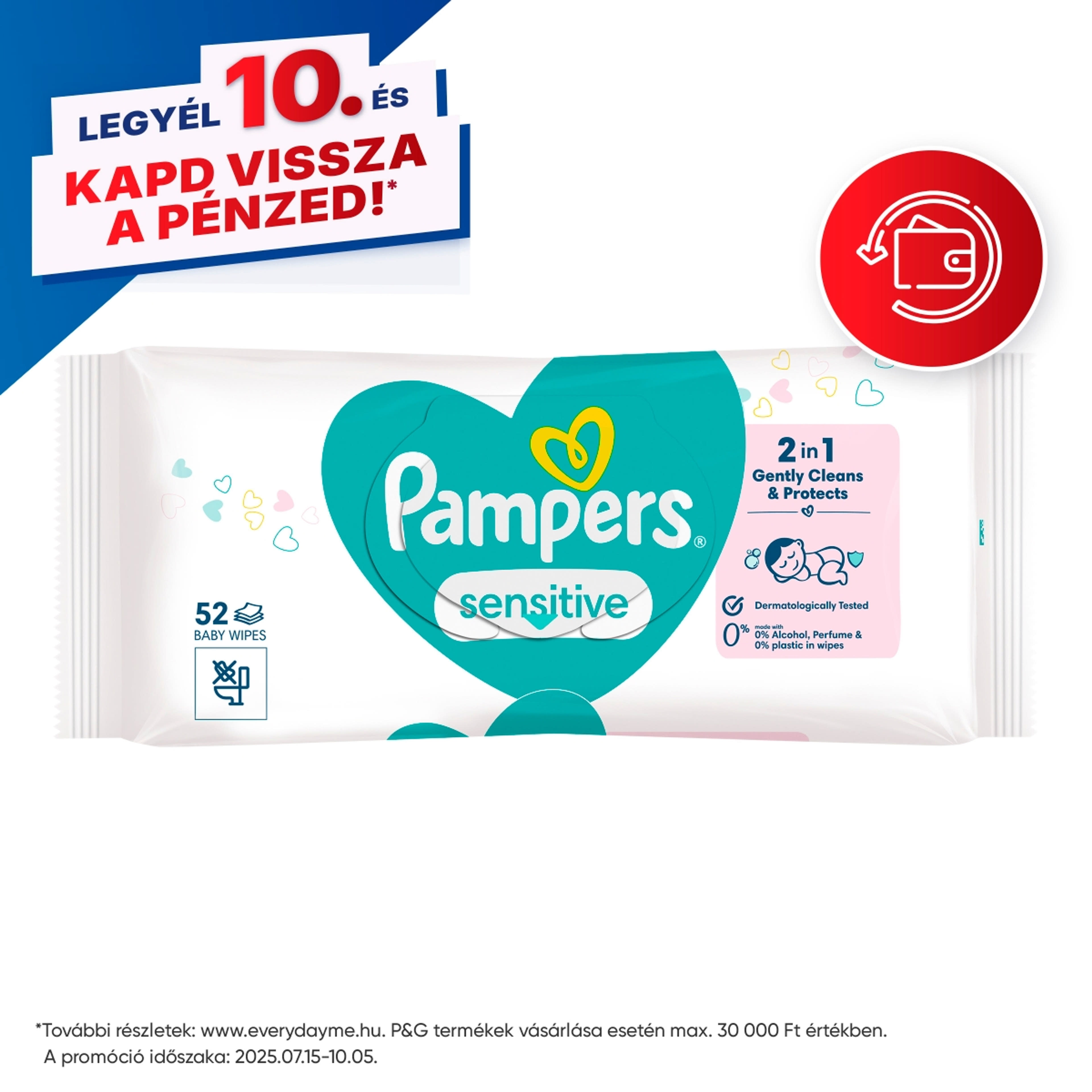 Pampers Sensitive törlőkendő - 52 db