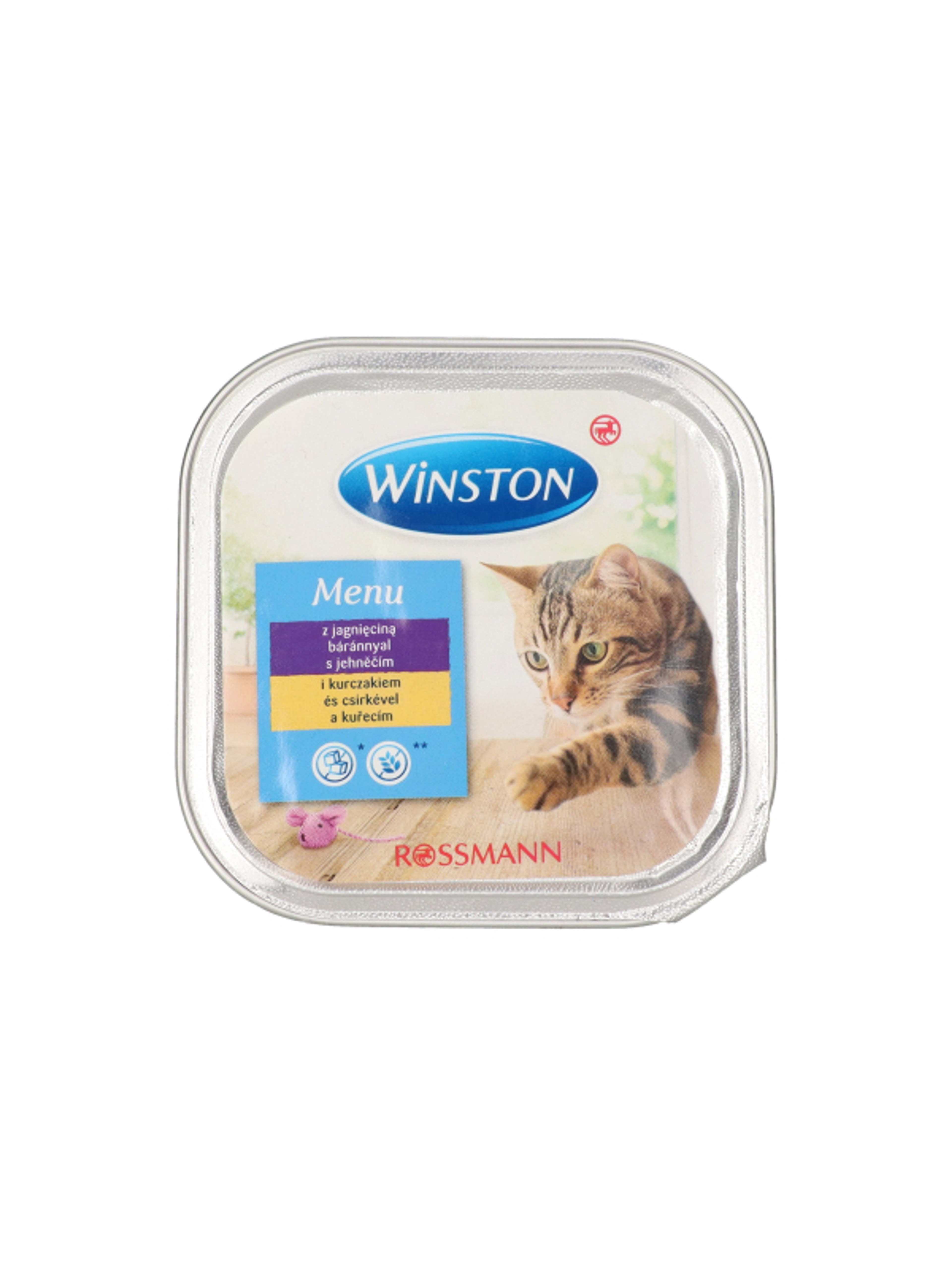 Winston Ínyenc Menü alutál macskáknak, bárány és csirkehússal - 100 g
