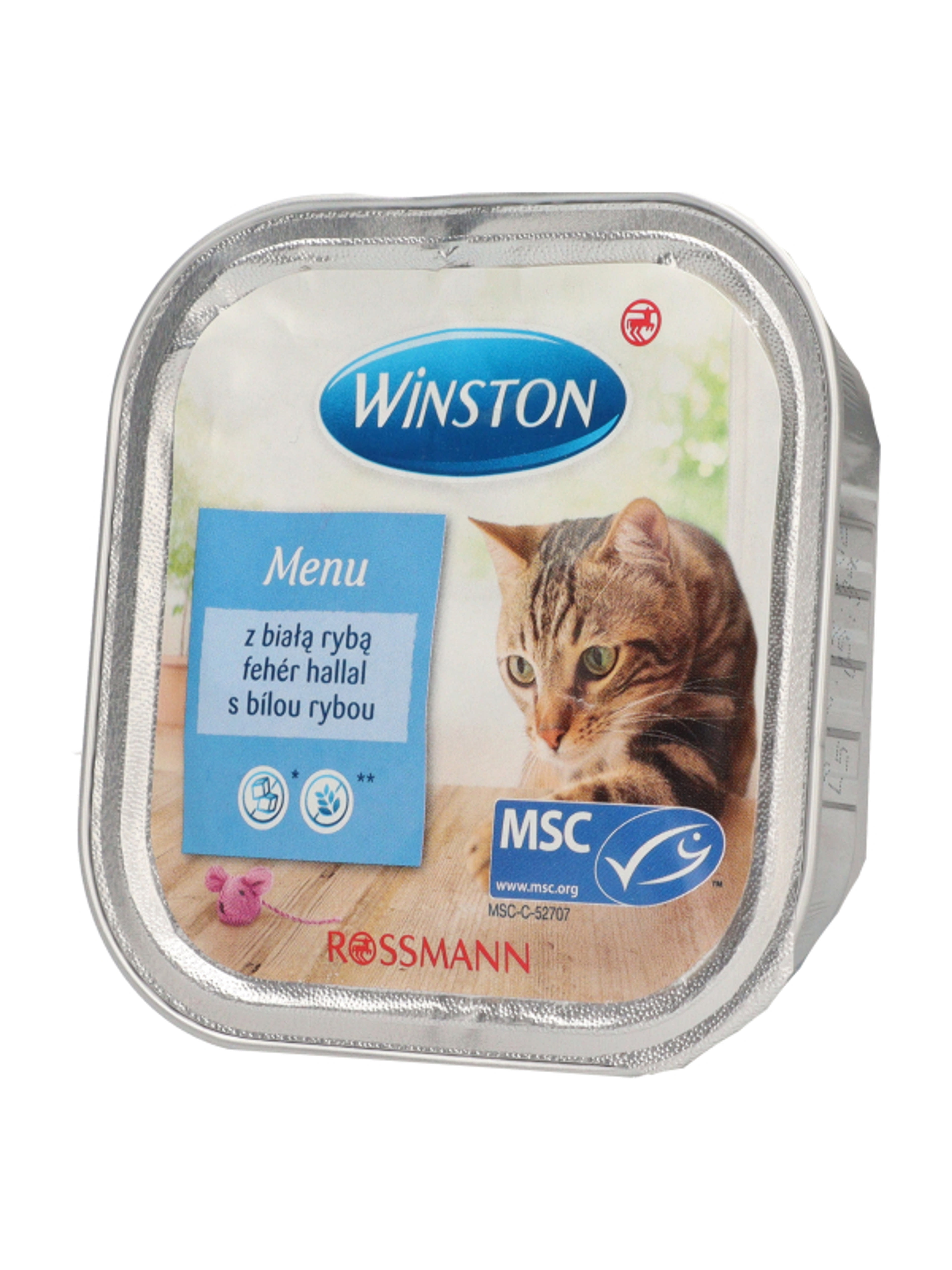 Winston Ínyenc Menü alutál macskáknak, fehérhallal - 100 g-4