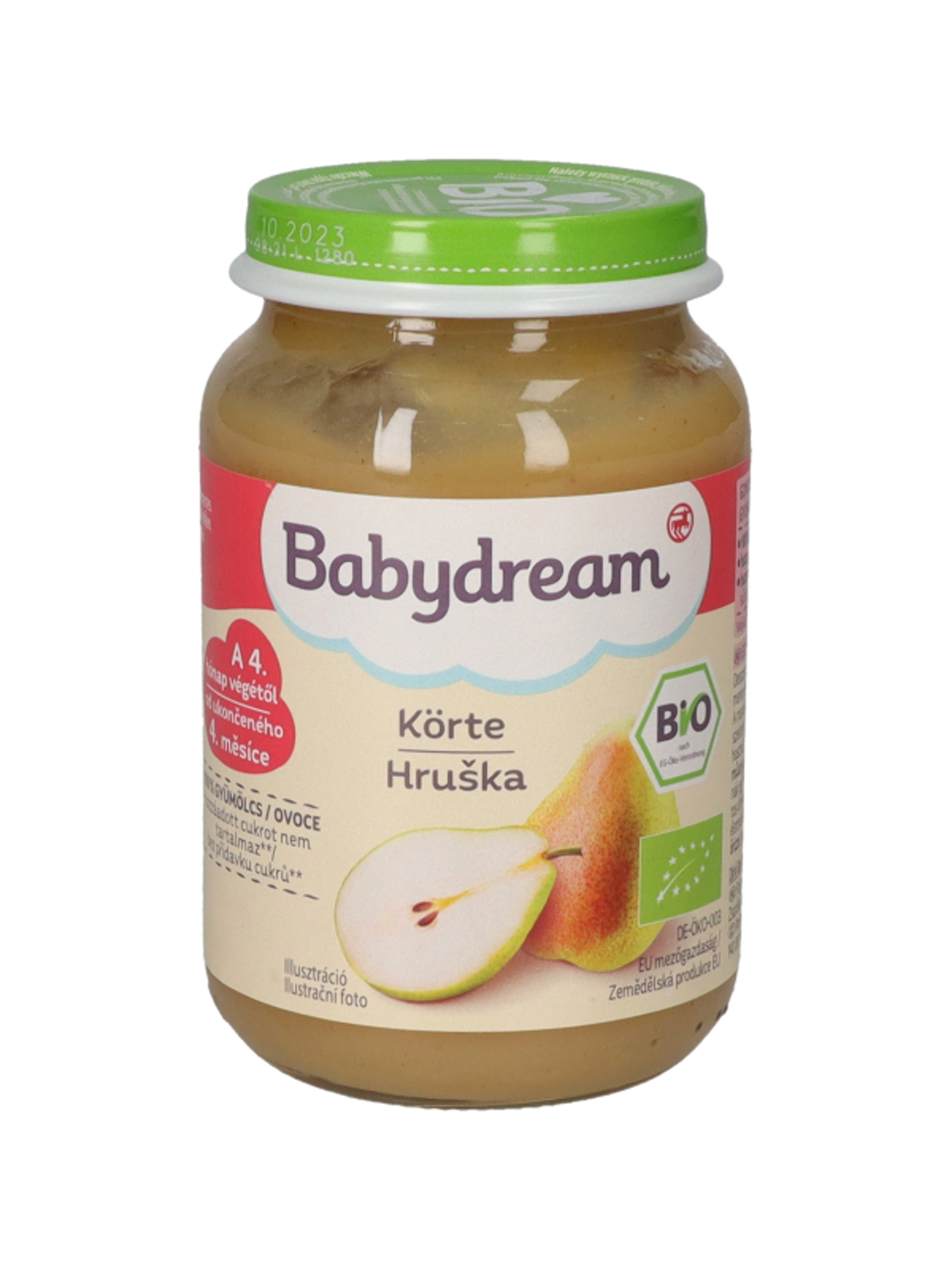 Babydream Bio 100% Gyümölcs Körte 4 Hónapos Kortól - 190 g-1