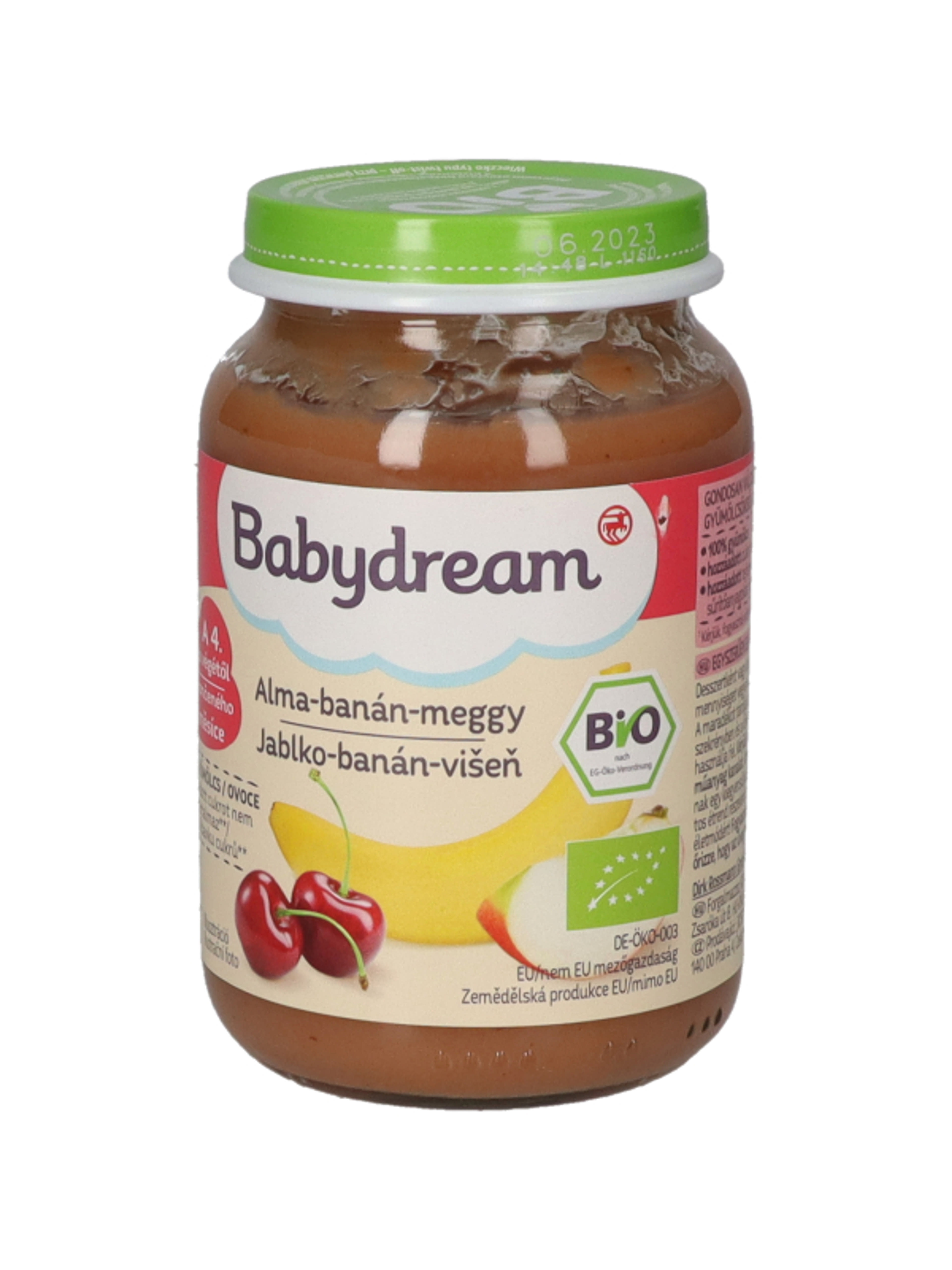 Babydream Bio 100% Gyümölcs Alma- Banán- Meggy 4/5 Hónapos Kortól - 190 g-5