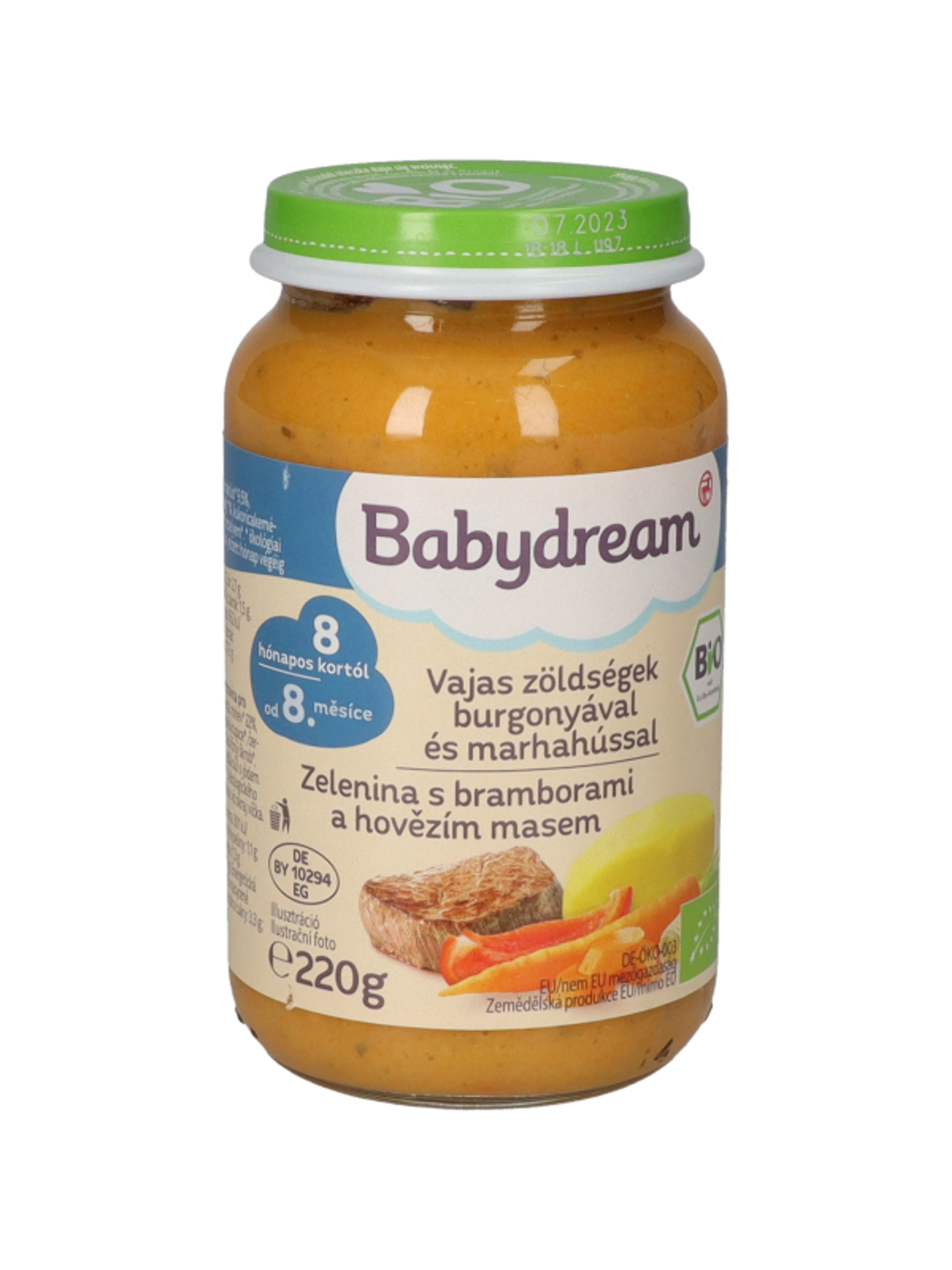 Babydream Bébiétel Vajas Zöldséges Marhahús Ízesítéssel 8 Hónapos Kortól - 220 g-2