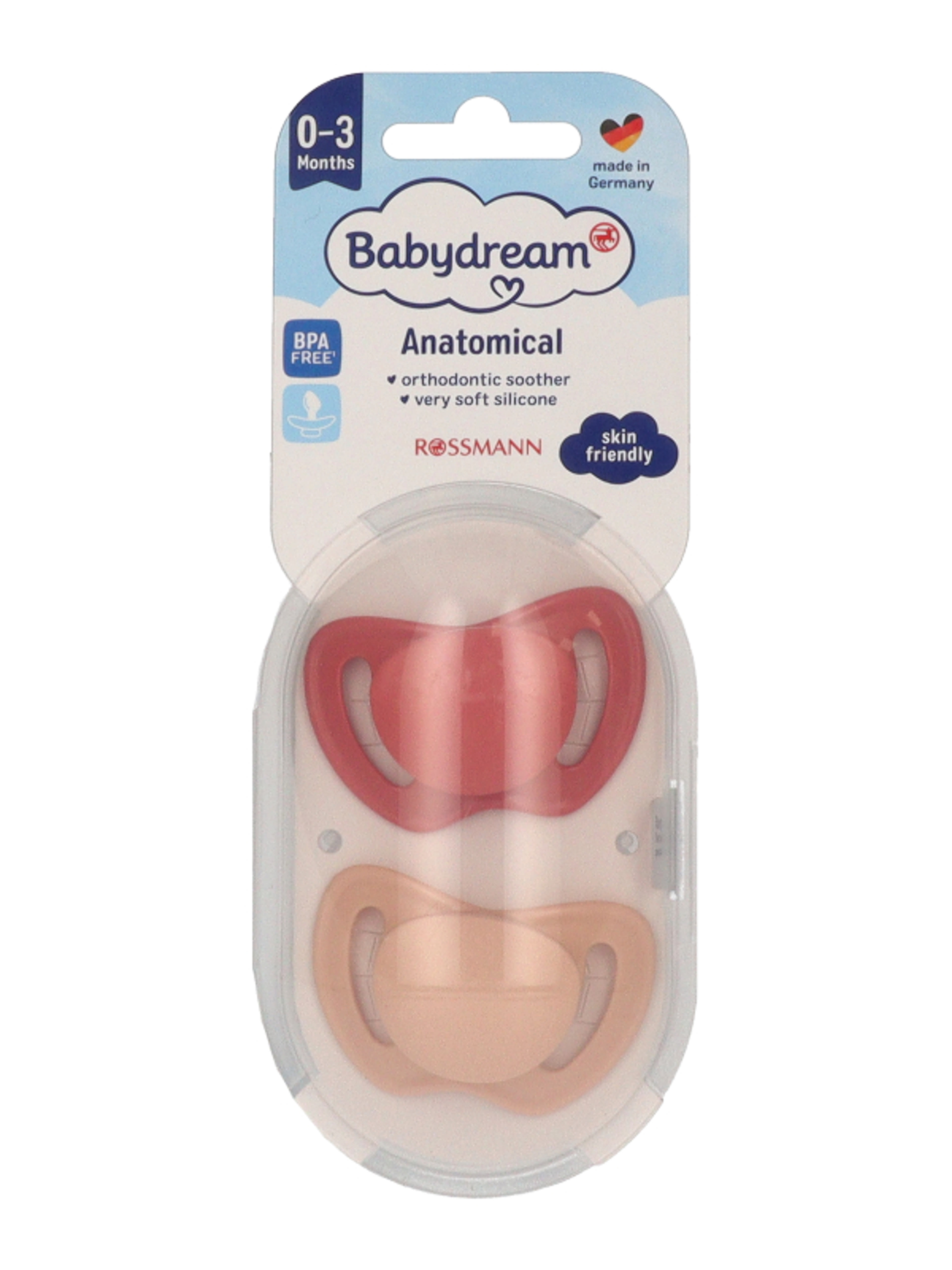 Babydream játszócumi anatómiai szilikon 0-3h tároló dobozban - 2 db-1