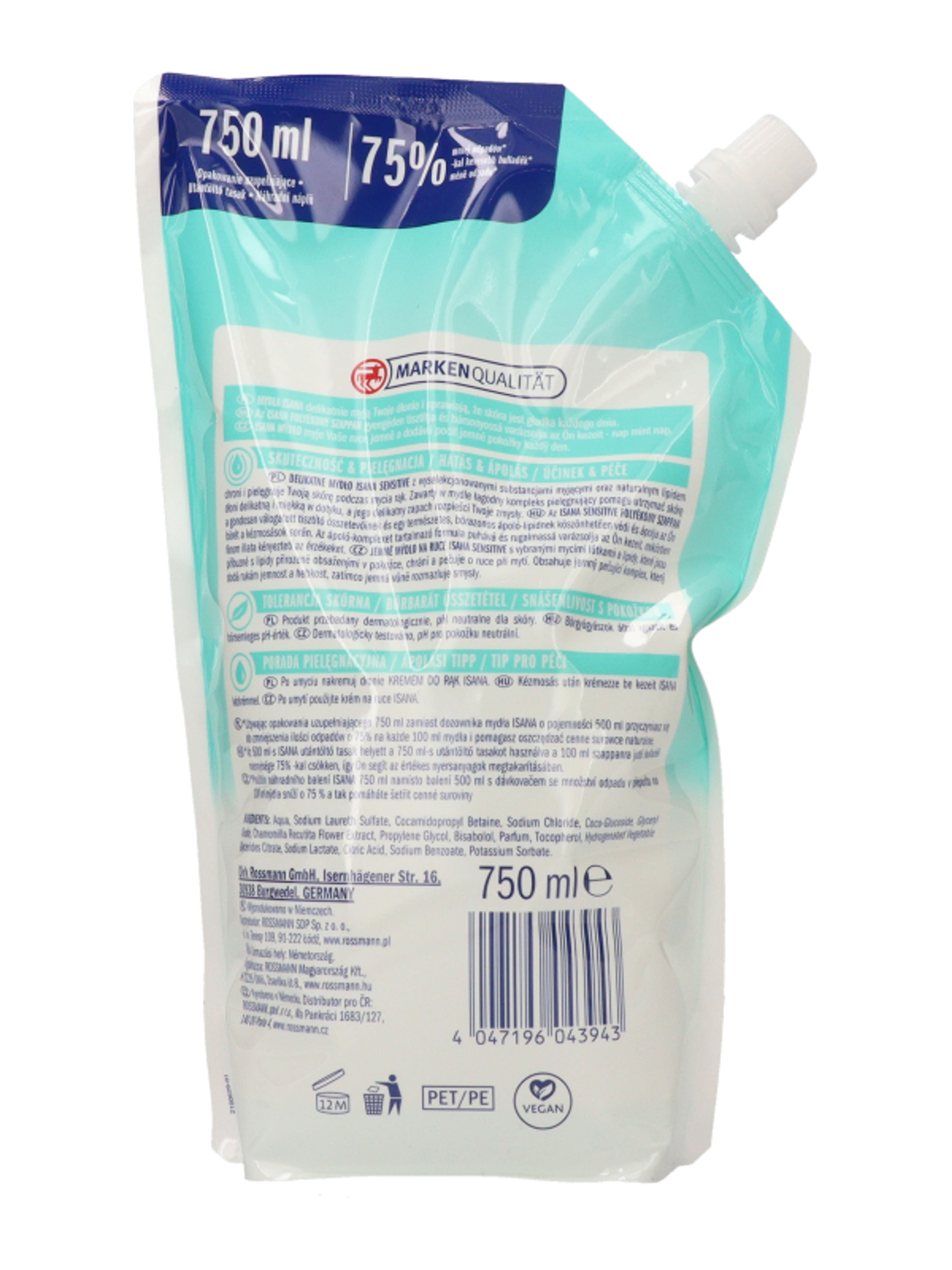 Isana folyékony szappan utántöltő sensitive - 750 ml-4