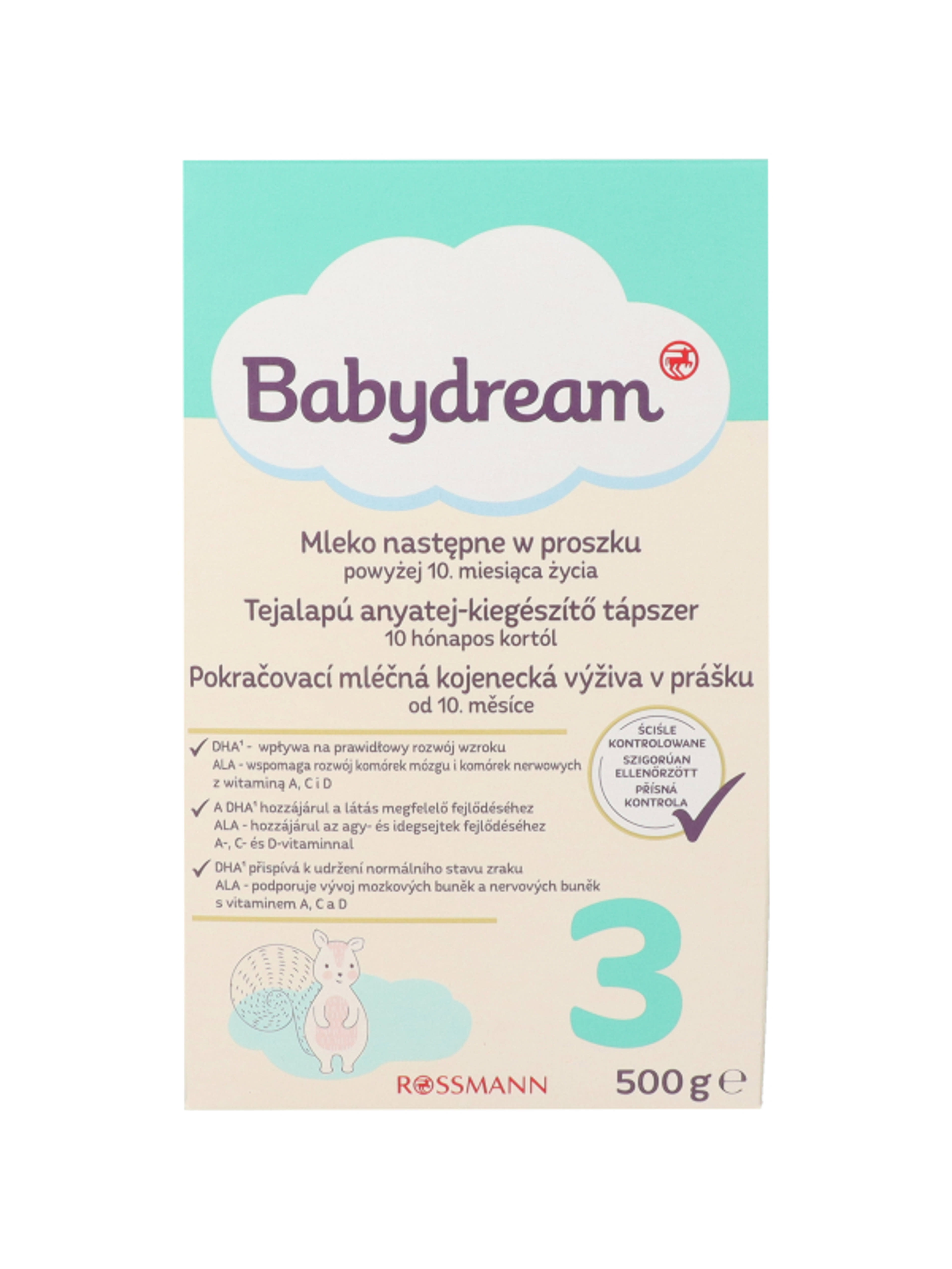 Babydream 3-es Tejalapú Anyatej Kiegészítő Tápszer 10 Hónapos Kortól - 500 g-2