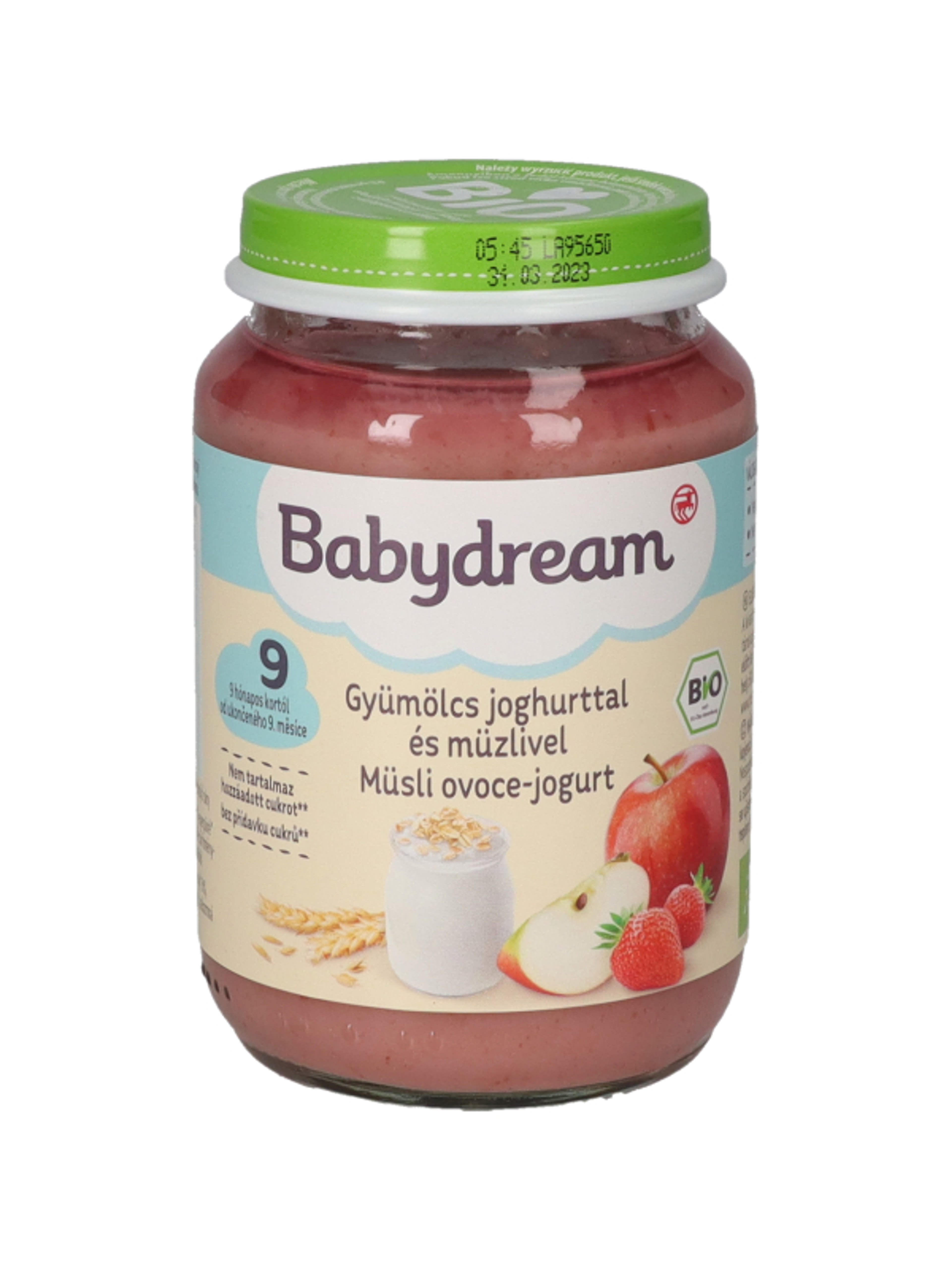 Babydream Bébiétel Gyümölcs Joghurttal Müzlivel 9 Hónapos Kortól - 190 g-1