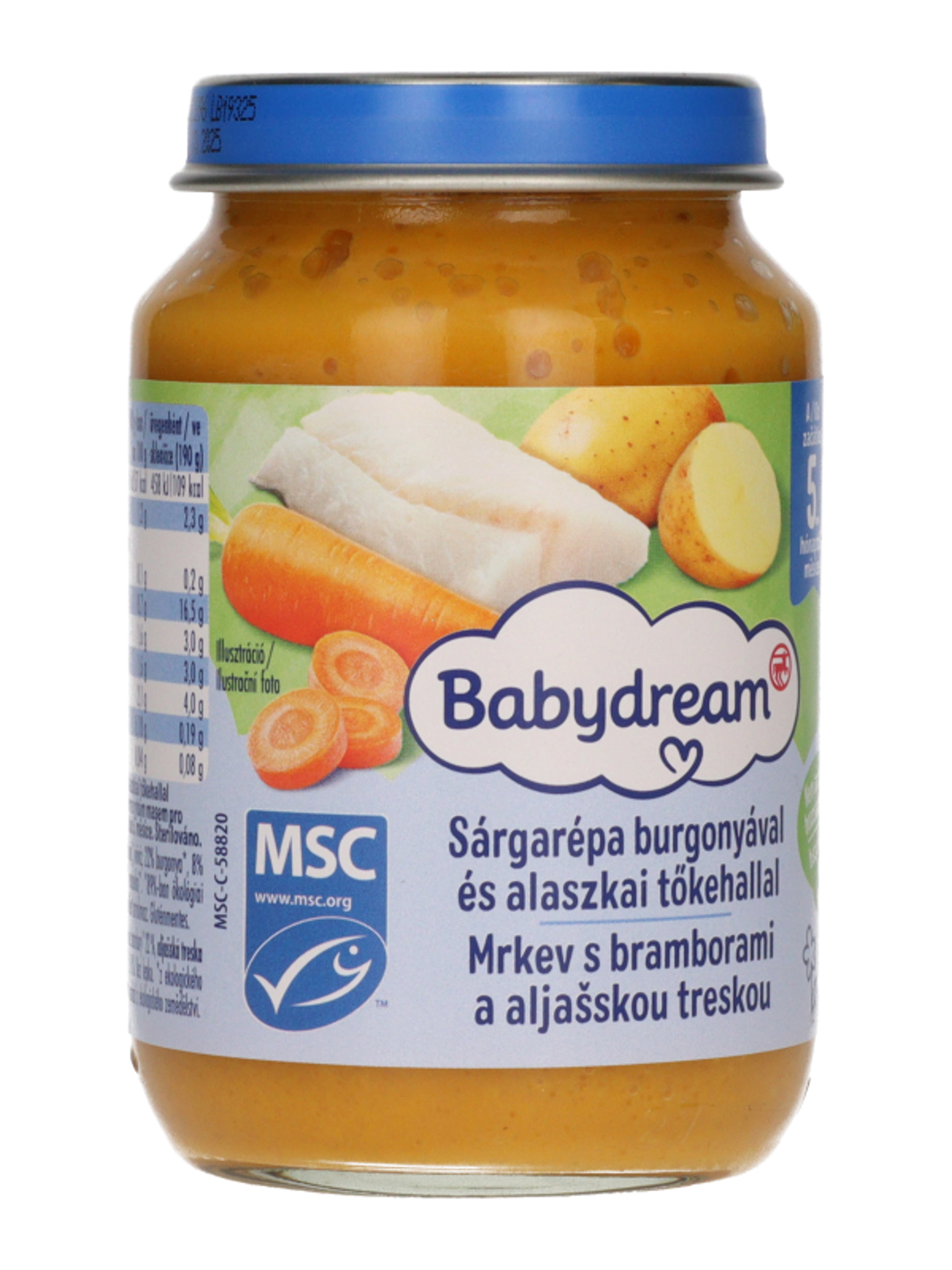 Babydream Bébiétel Sárgarépa Burgonya Hal Ízesítéssel 4H/5 Hónapos Kortól - 190 g-4