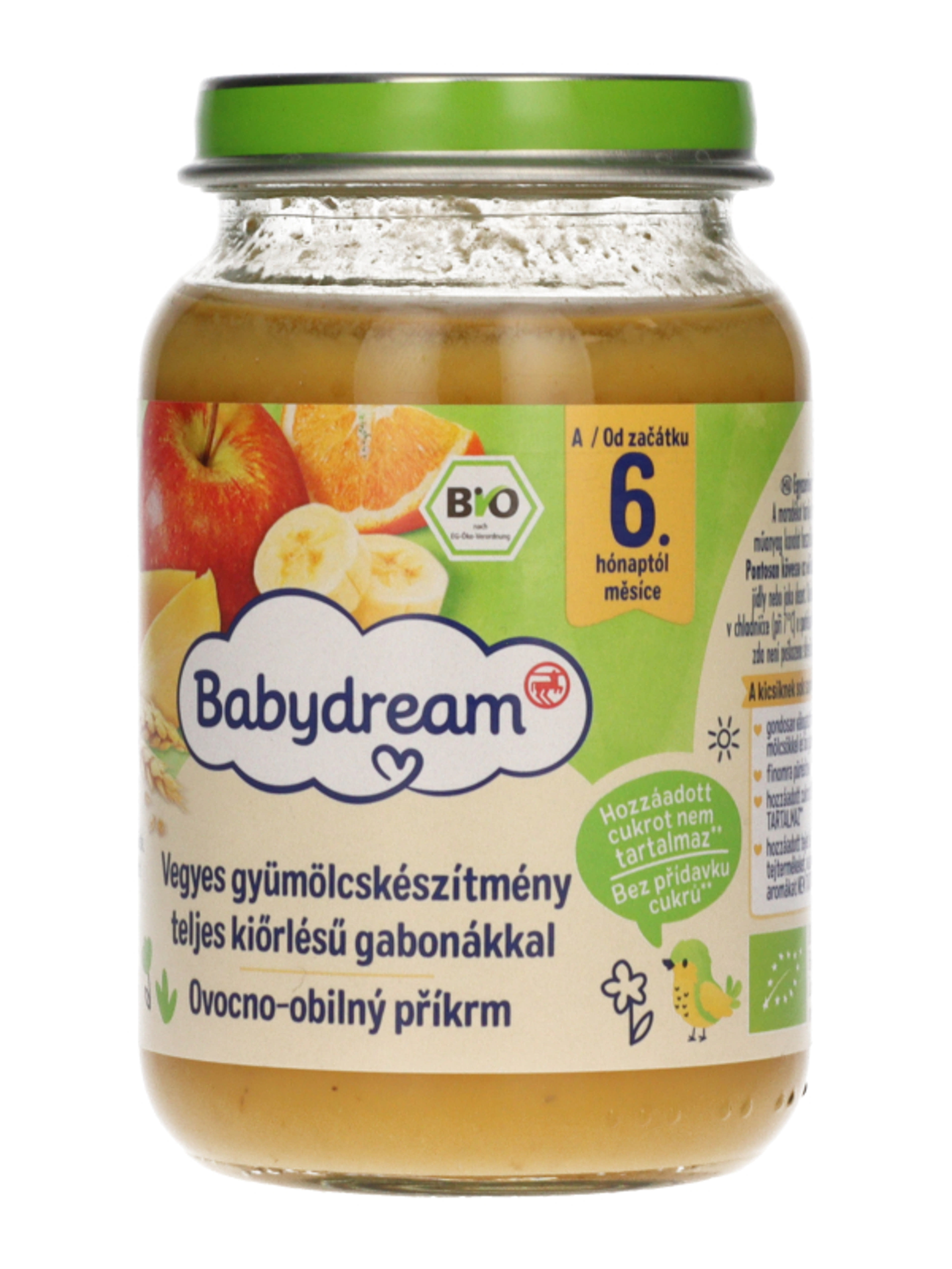 Babydream bébiétel vegyes gyümölcs gabona ízesítéssel - 190 g - 6 hónapos kortól ajánlott-2